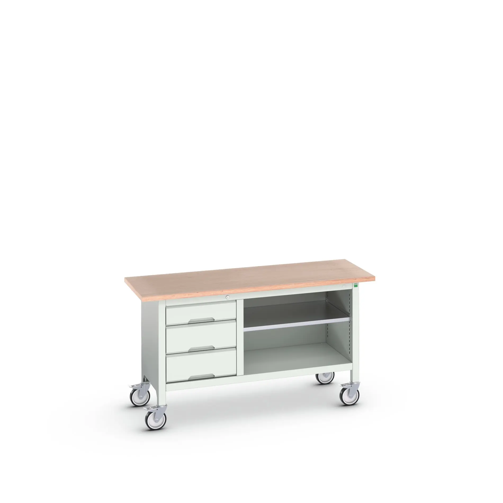 Produktfoto 1 von Bott Aufbewahrungsschrank Typ Aufbewahrungstisch Freistehend 1 Regal/e 3 Schublade/n 830 mm 1500 mm 600 mm mit Rädern