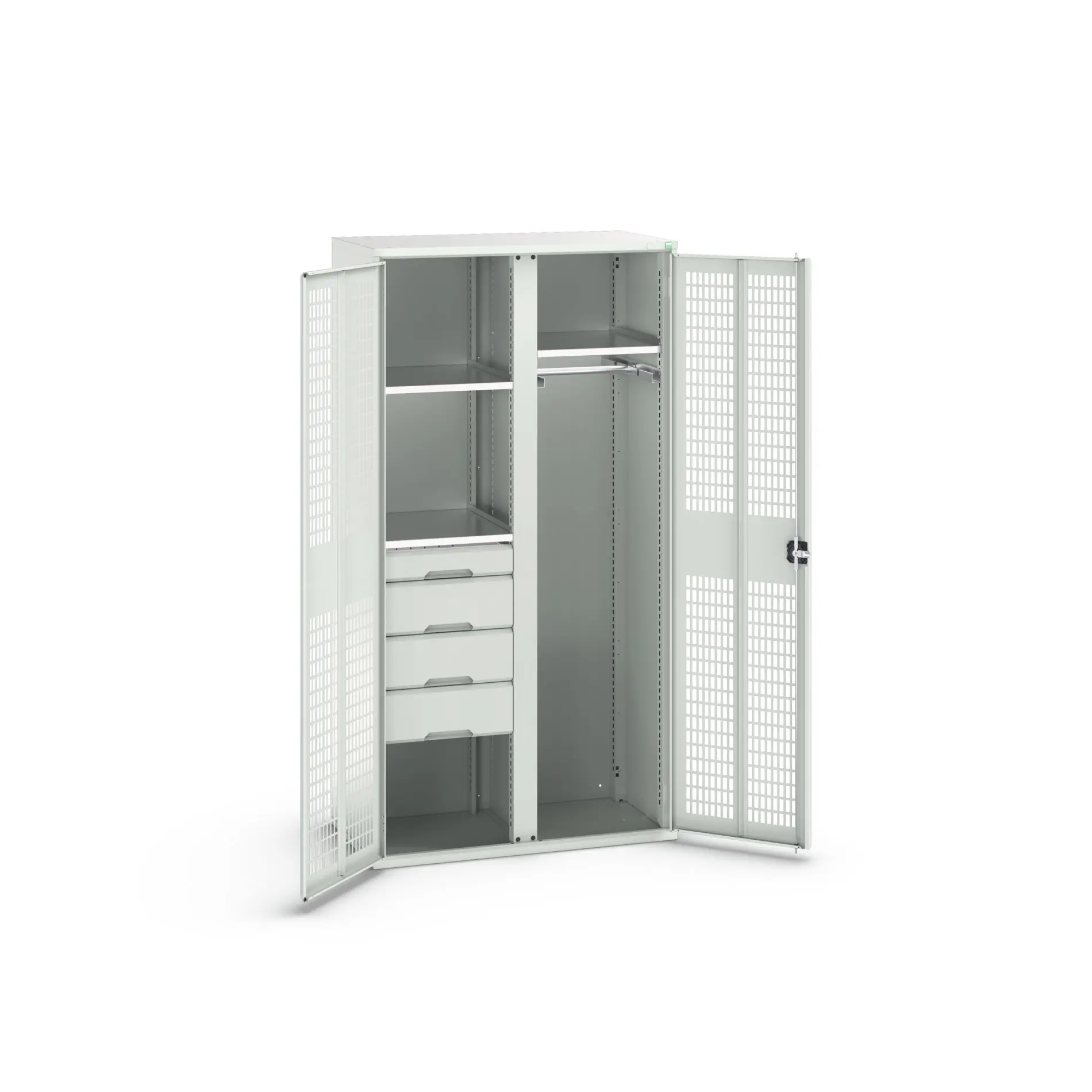 Produktfoto 1 von Bott Aufbewahrungsschrank Typ Bestückter Schrank 2 Tür/en 3 Regal/e 4 Schublade/n 2000 mm 1050 mm Ja 550 mm Stahlblech