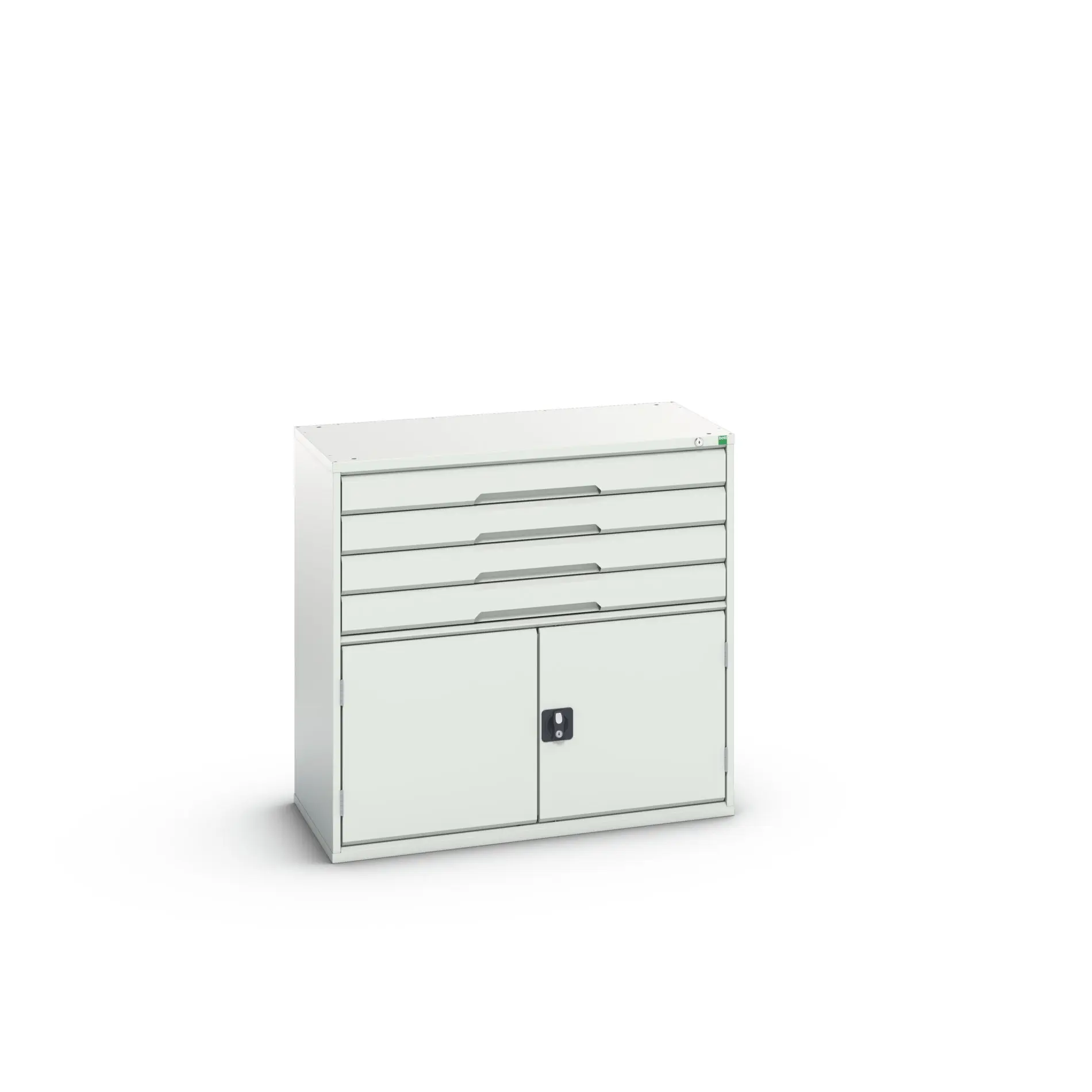Produktfoto 1 von Bott 4 Stahl Schubladenbehälter Schrank Hellgrau, 1000 mm x 1050 mm x 550 mm