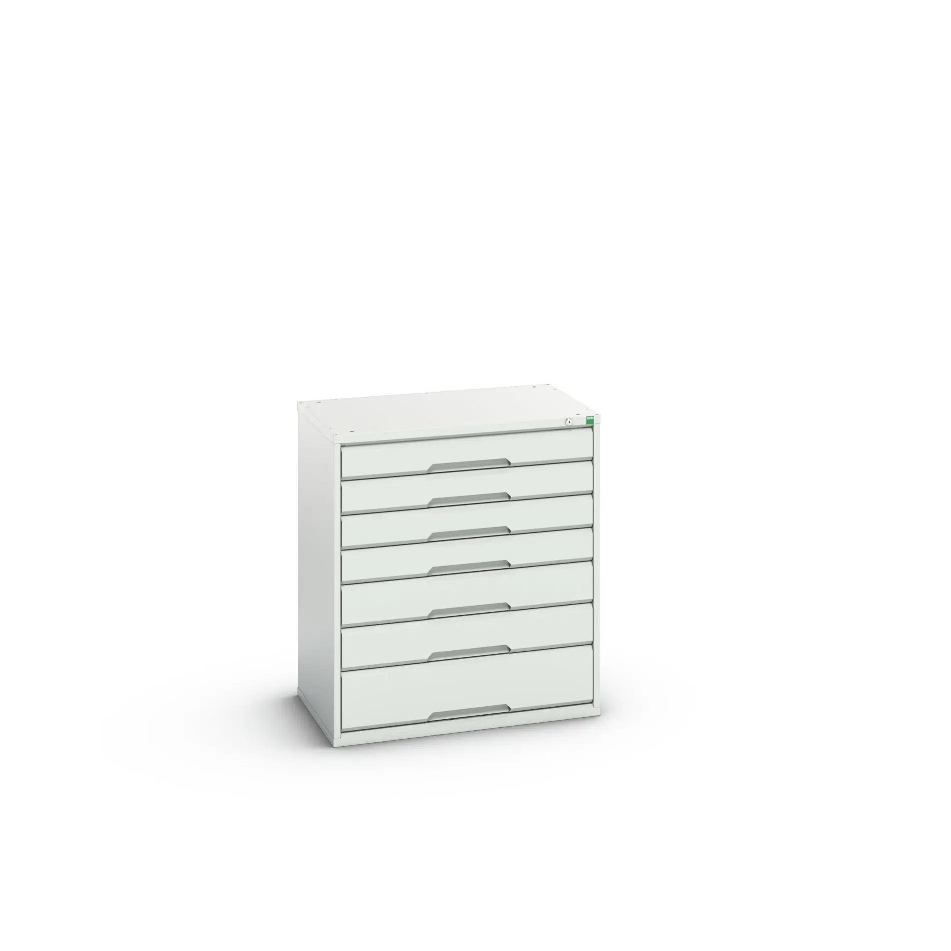 Produktfoto 1 von Bott 7 Stahl Schubladenbehälter Schrank Hellgrau, 900 mm x 800 mm x 550 mm