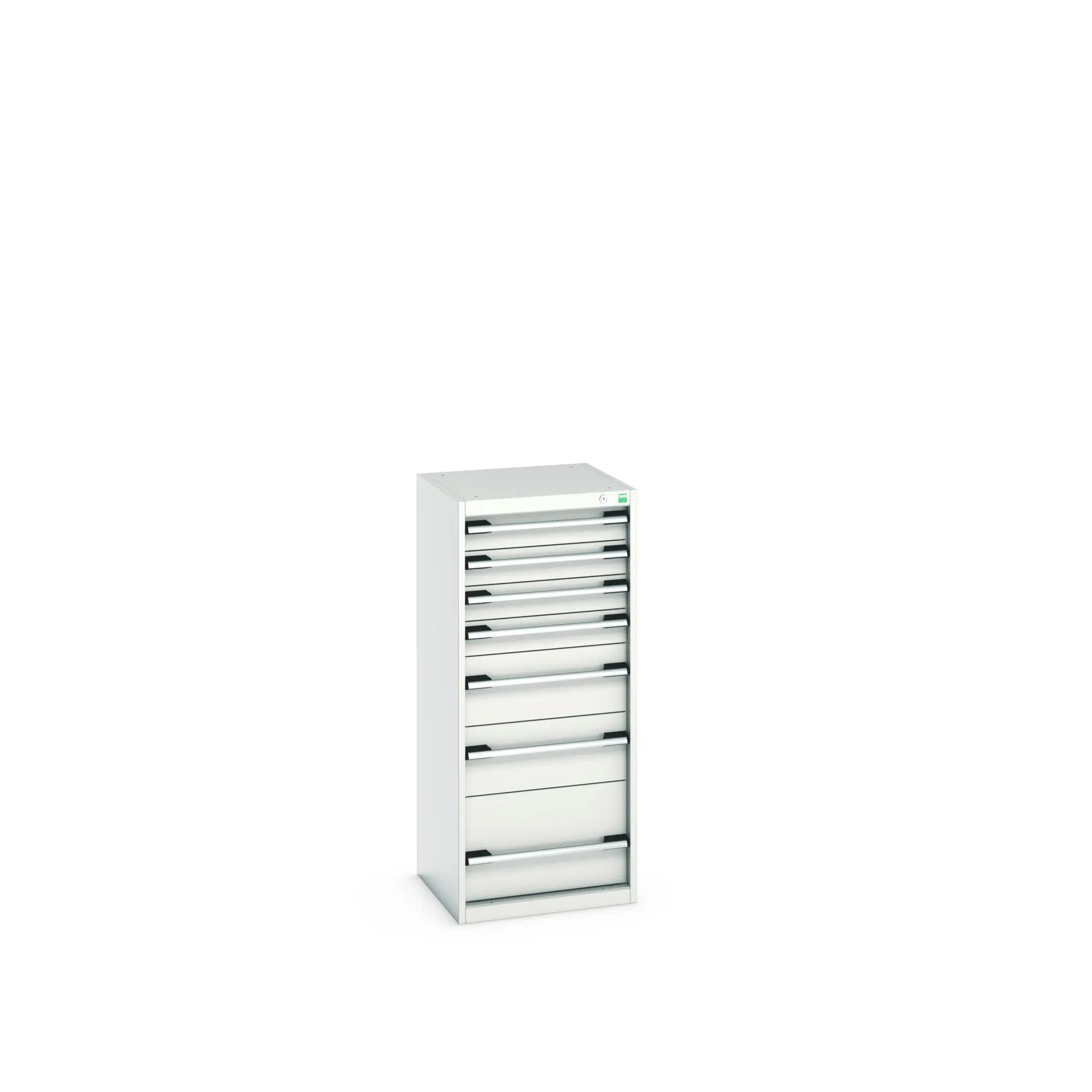 Produktfoto 1 von Bott 7 Stahl Schubladenbehälter Schrank Hellgrau, 1200 mm x 525 mm x 525 mm