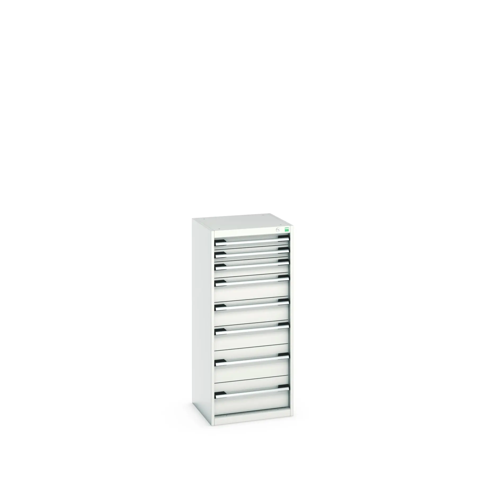 Produktfoto 1 von Bott 8 Stahl Schubladenbehälter Schrank Hellgrau, 1200 mm x 525 mm x 525 mm