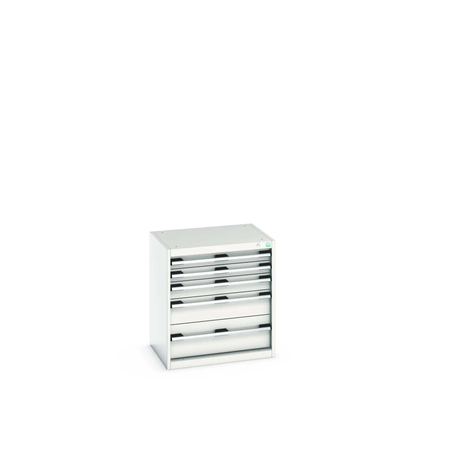 Produktfoto 1 von Bott 5 Stahl Schubladenbehälter Schrank Hellgrau, 700 mm x 650 mm x 525 mm