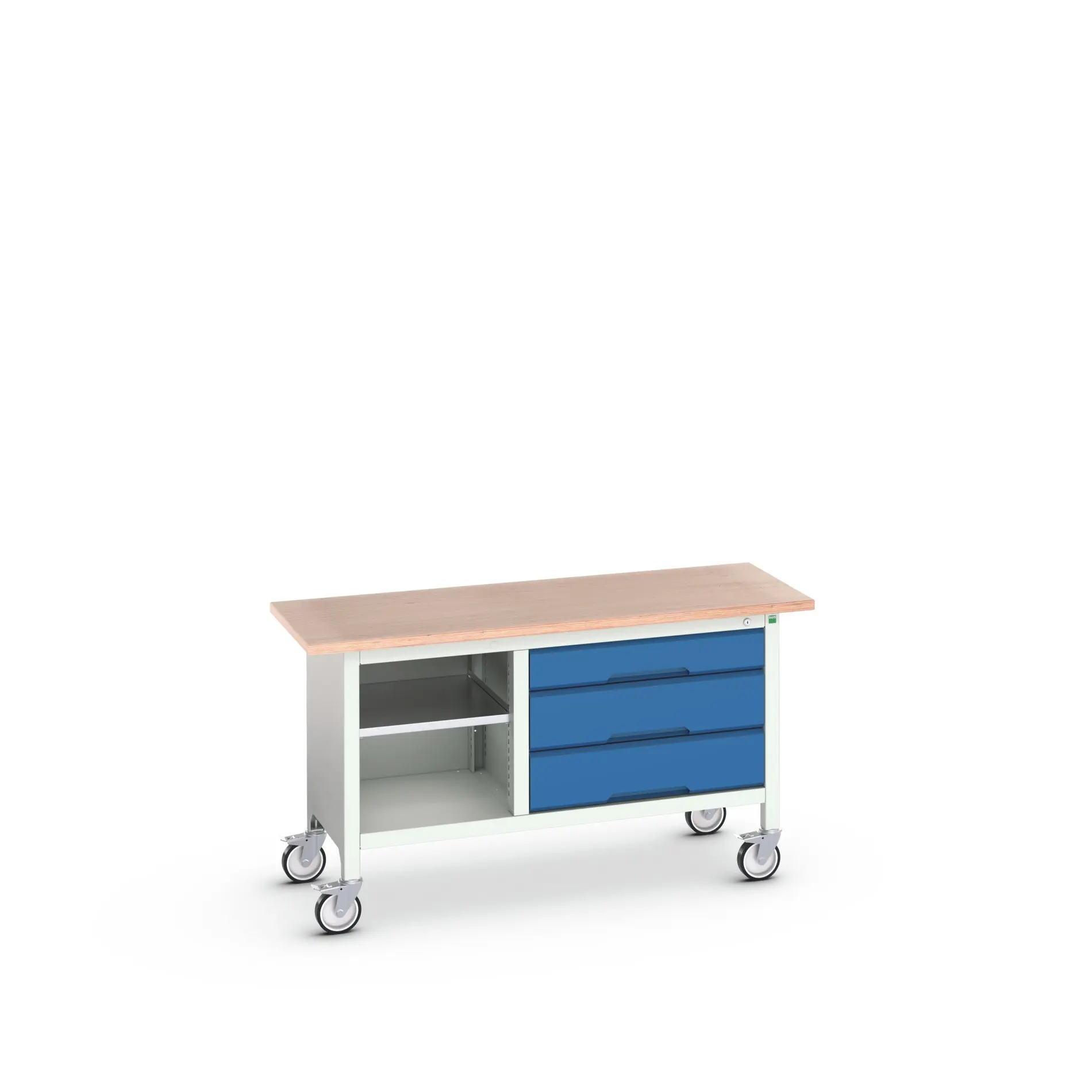 Produktfoto 1 von Bott Aufbewahrungsschrank Typ Aufbewahrungstisch Freistehend 1 Regal/e 3 Schublade/n 830 mm 1500 mm 600 mm mit Rädern