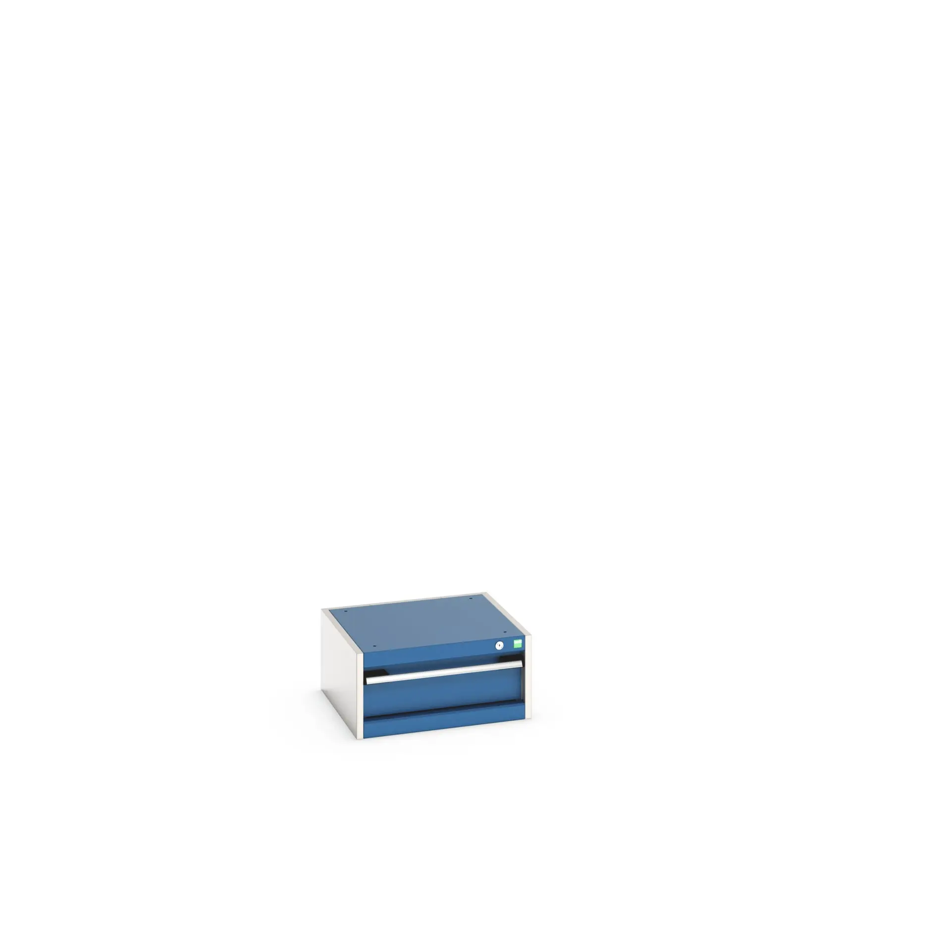 Produktfoto 1 von Bott 1 Stahl Schubladenbehälter Schrank Blau, Hellgrau, 250 mm x 525 mm x 525 mm