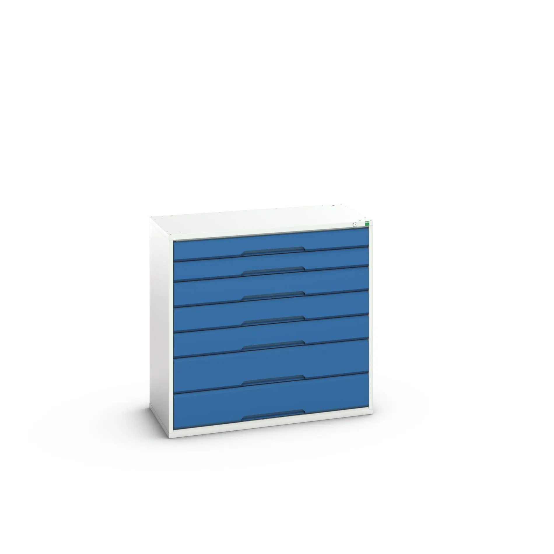 Produktfoto 1 von Bott 7 Stahl Schubladenbehälter Schrank Blau, Hellgrau, 1000 mm x 1050 mm x 550 mm