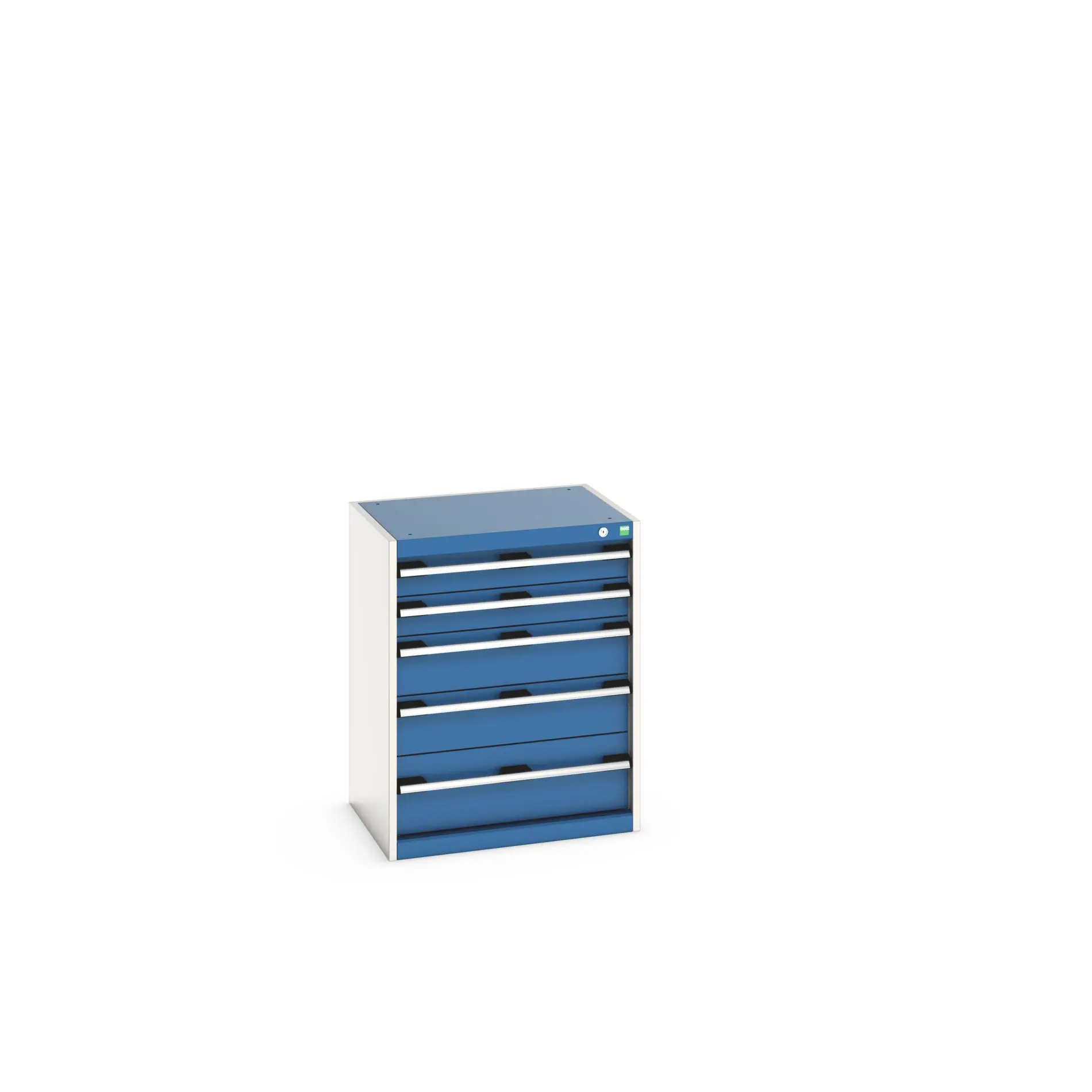 Produktfoto 1 von Bott 5 Stahl Schubladenbehälter Schrank Blau, Hellgrau, 800 mm x 650 mm x 525 mm