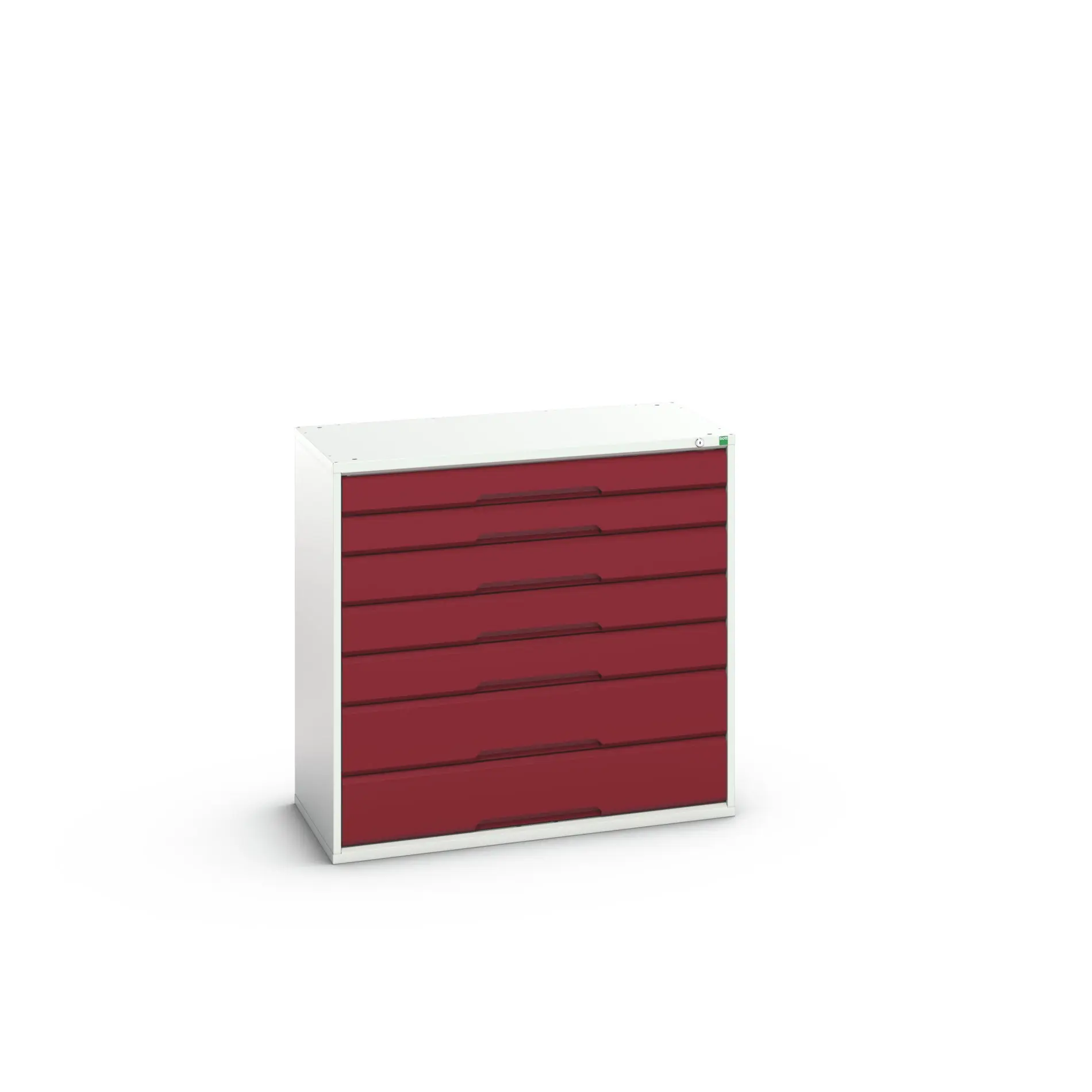 Produktfoto 1 von Bott 7 Stahl Schubladenbehälter Schrank Hellgrau, Rot, 1000 mm x 1050 mm x 550 mm
