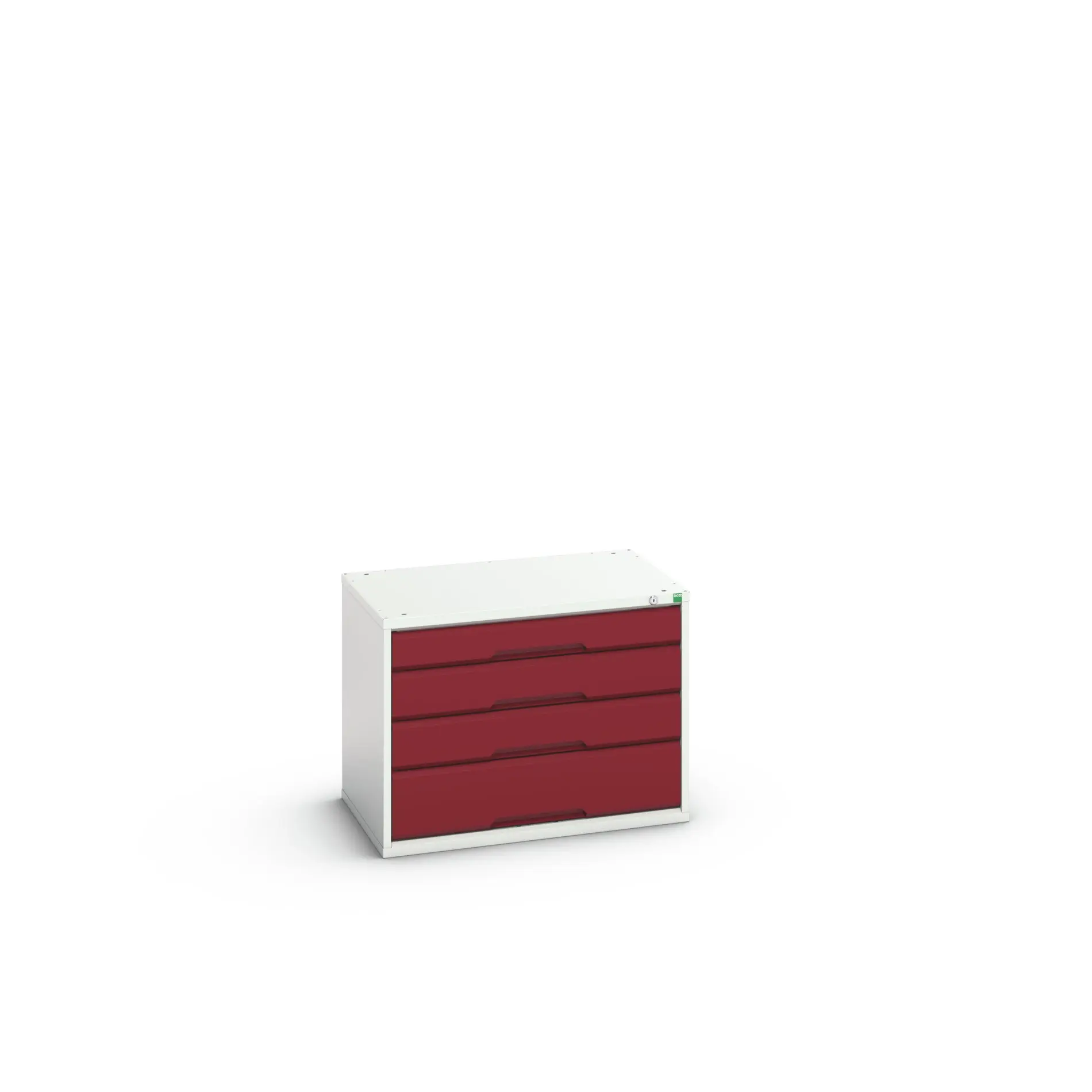 Produktfoto 1 von Bott 4 Stahl Schubladenbehälter Schrank Hellgrau, Rot, 600 mm x 800 mm x 550 mm