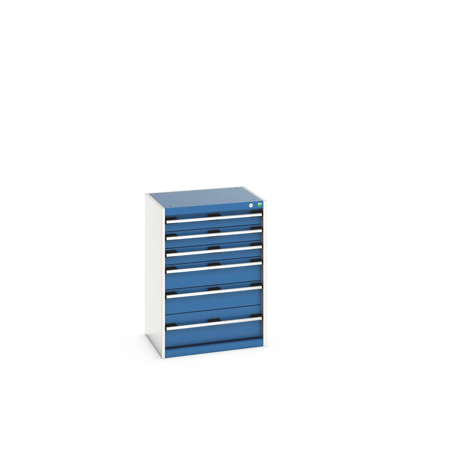 Produktfoto 1 von Bott 6 Stahl Schubladenbehälter Schrank Blau, Hellgrau, 900 mm x 650 mm x 525 mm