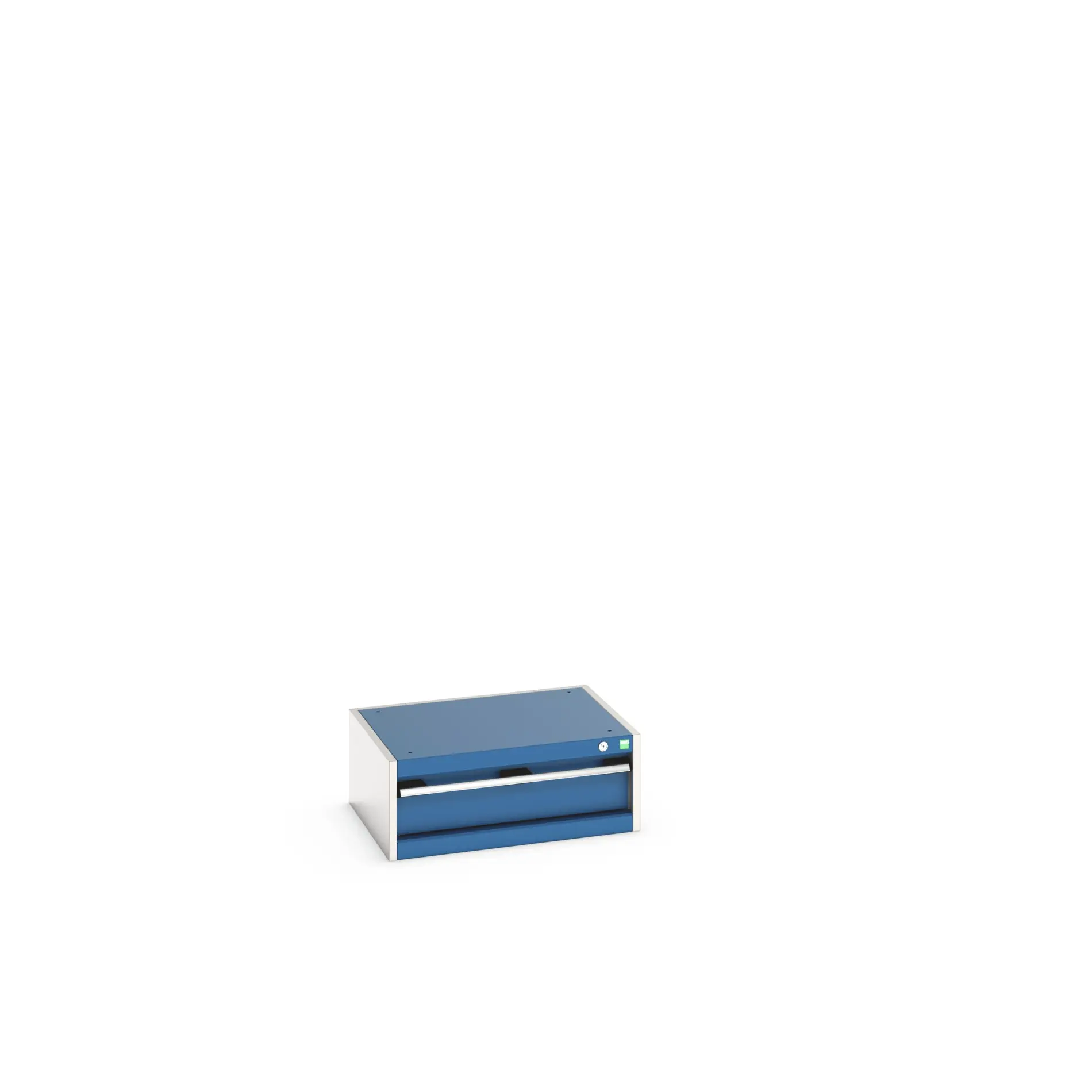 Produktfoto 1 von Bott 1 Stahl Schubladenbehälter Schrank Hellgrau, Blau, 250 mm x 650 mm x 525 mm
