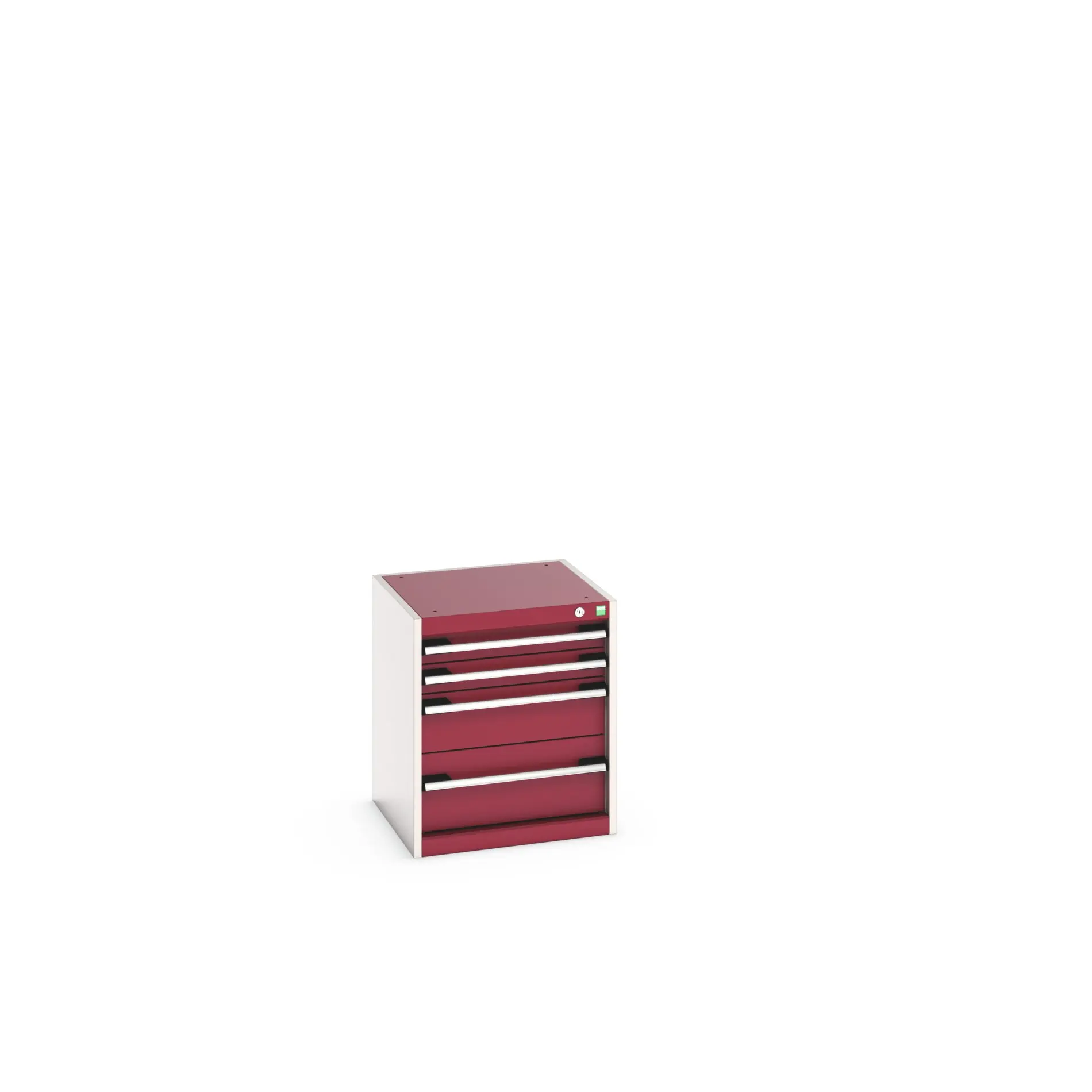 Produktfoto 1 von Bott 4 Stahl Schrank Hellgrau, Rot, 600 mm x 525mm x 525 mm