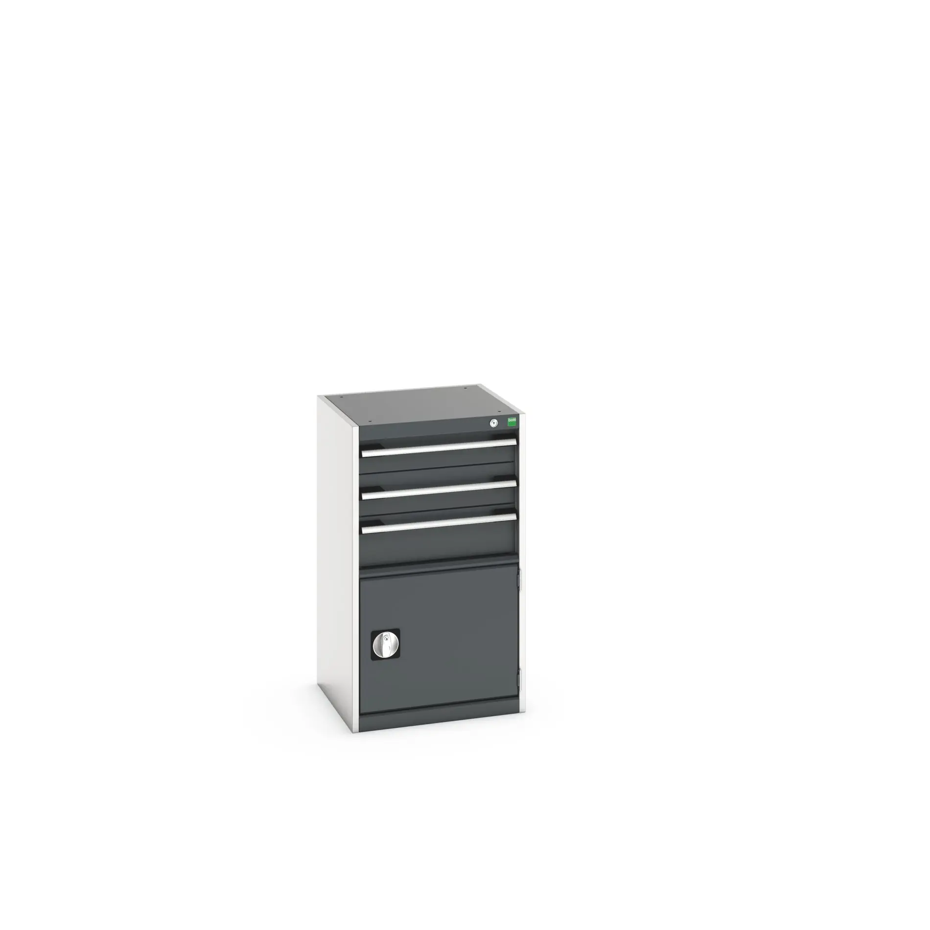 Produktfoto 1 von Bott 3 Stahl Schrank Hellgrau, Anthrazit, 900 mm x 525mm x 525 mm