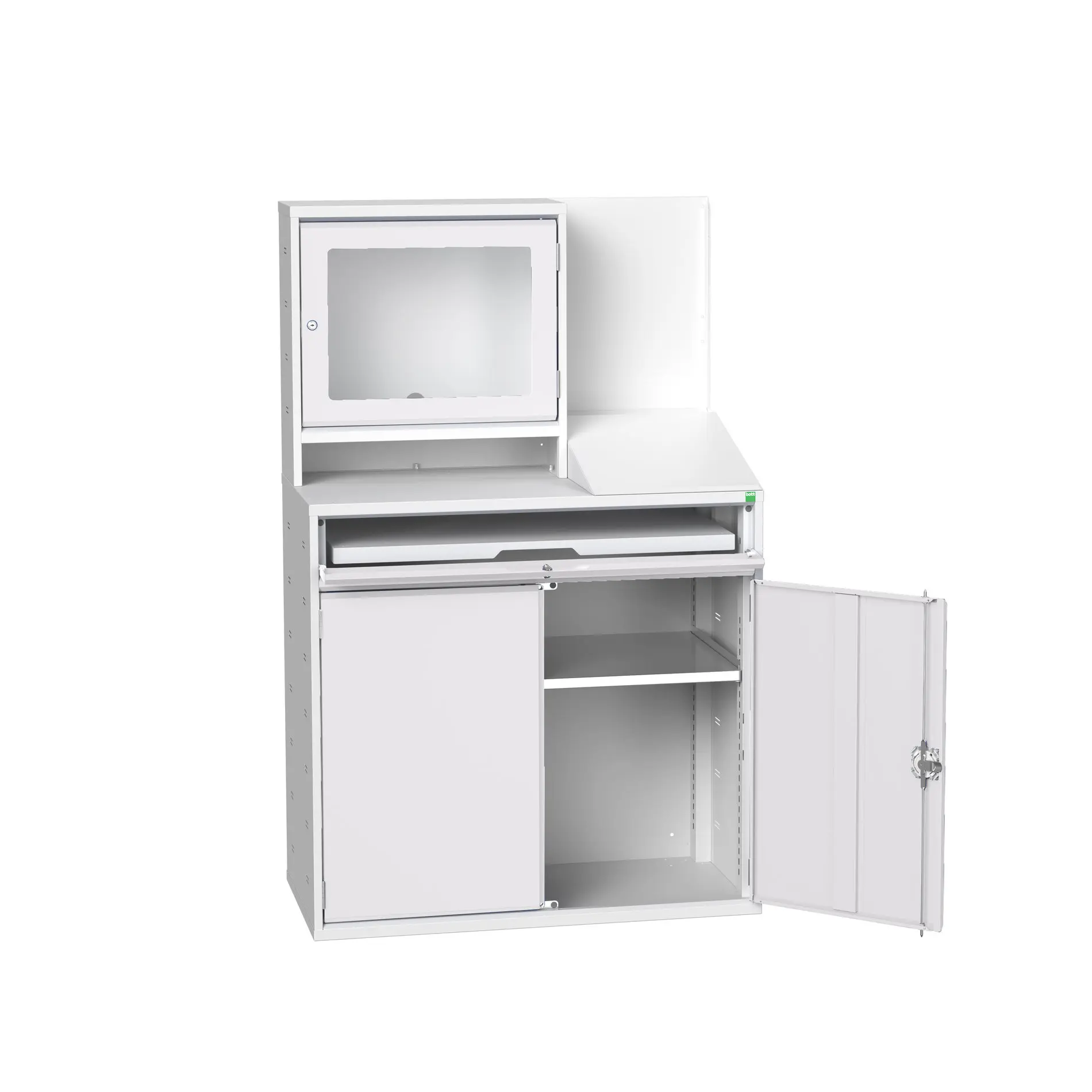 Produktfoto 1 von Bott Aufbewahrungsschrank Typ Computerschrank 1 Tür/en 1 Regal/e 1650 mm 1050 mm Ja 550 mm Stahlblech