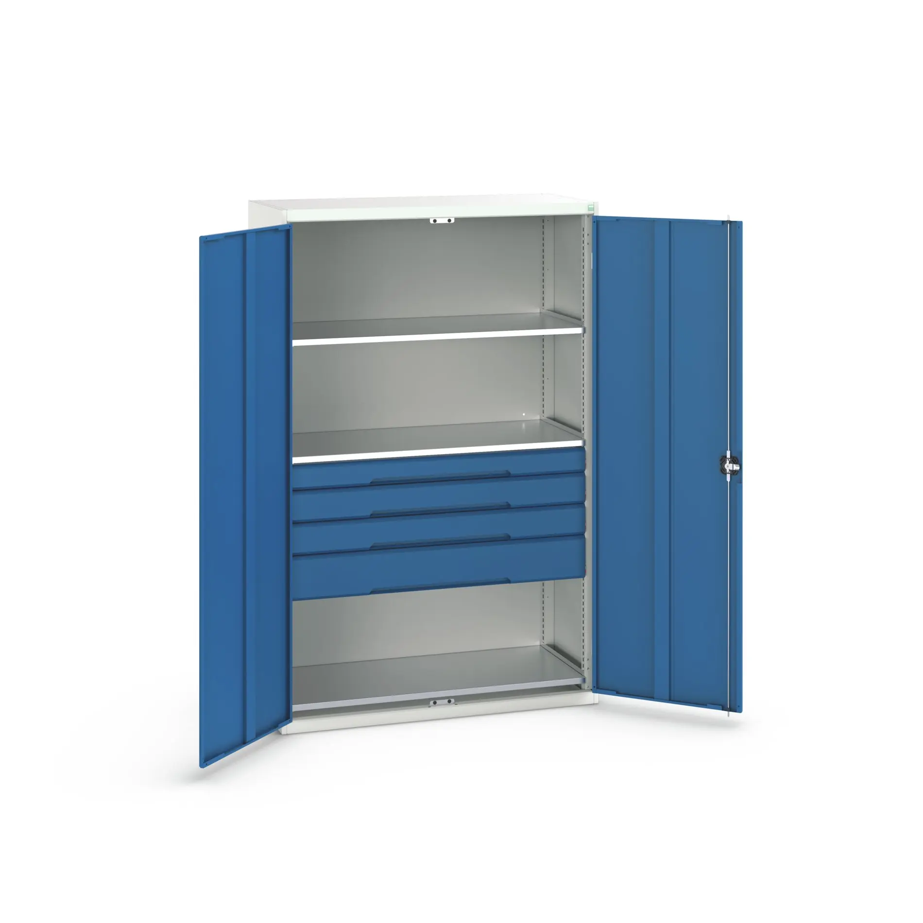Produktfoto 1 von Bott Aufbewahrungsschrank Typ Bestückter Schrank 2 Tür/en 3 Regal/e 4 Schublade/n 2000 mm 1300 mm Ja 550 mm Stahlblech