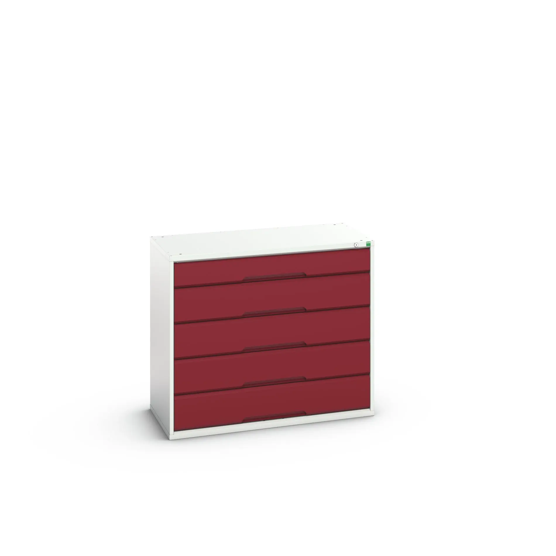 Produktfoto 1 von Bott 5 Stahl Schubladenbehälter Schrank Rot, Hellgrau, 900 mm x 1050 mm x 550 mm