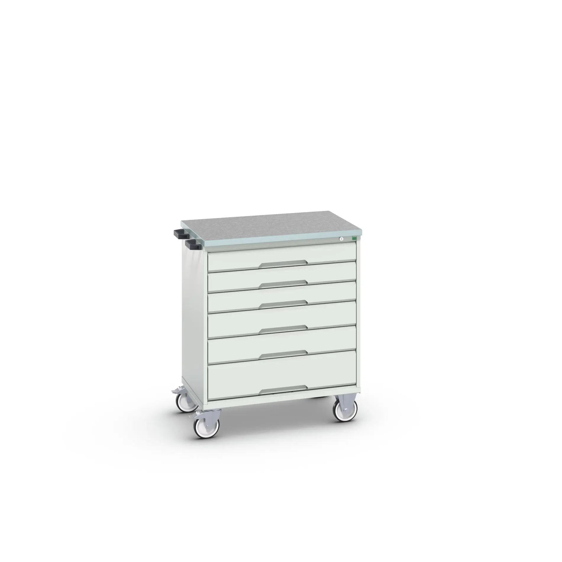 Produktfoto 1 von Bott Aufbewahrungsschrank Typ Beweglicher Schrank Freistehend 6 Schublade/n 980 mm 80 mm Ja 600 mm mit Rädern Stahlblech