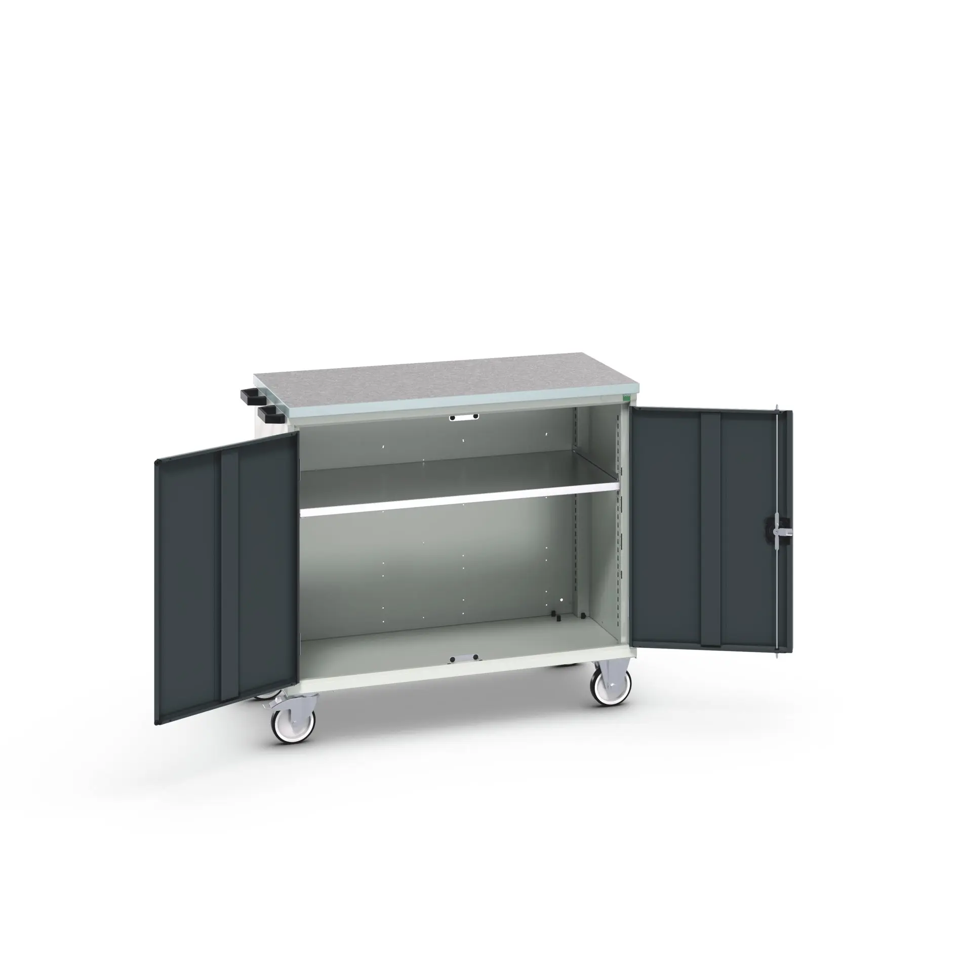 Produktfoto 1 von Bott Aufbewahrungsschrank Typ Beweglicher Schrank Freistehend 2 Tür/en 1 Regal/e 980 mm 1050 mm Ja 600 mm mit Rädern