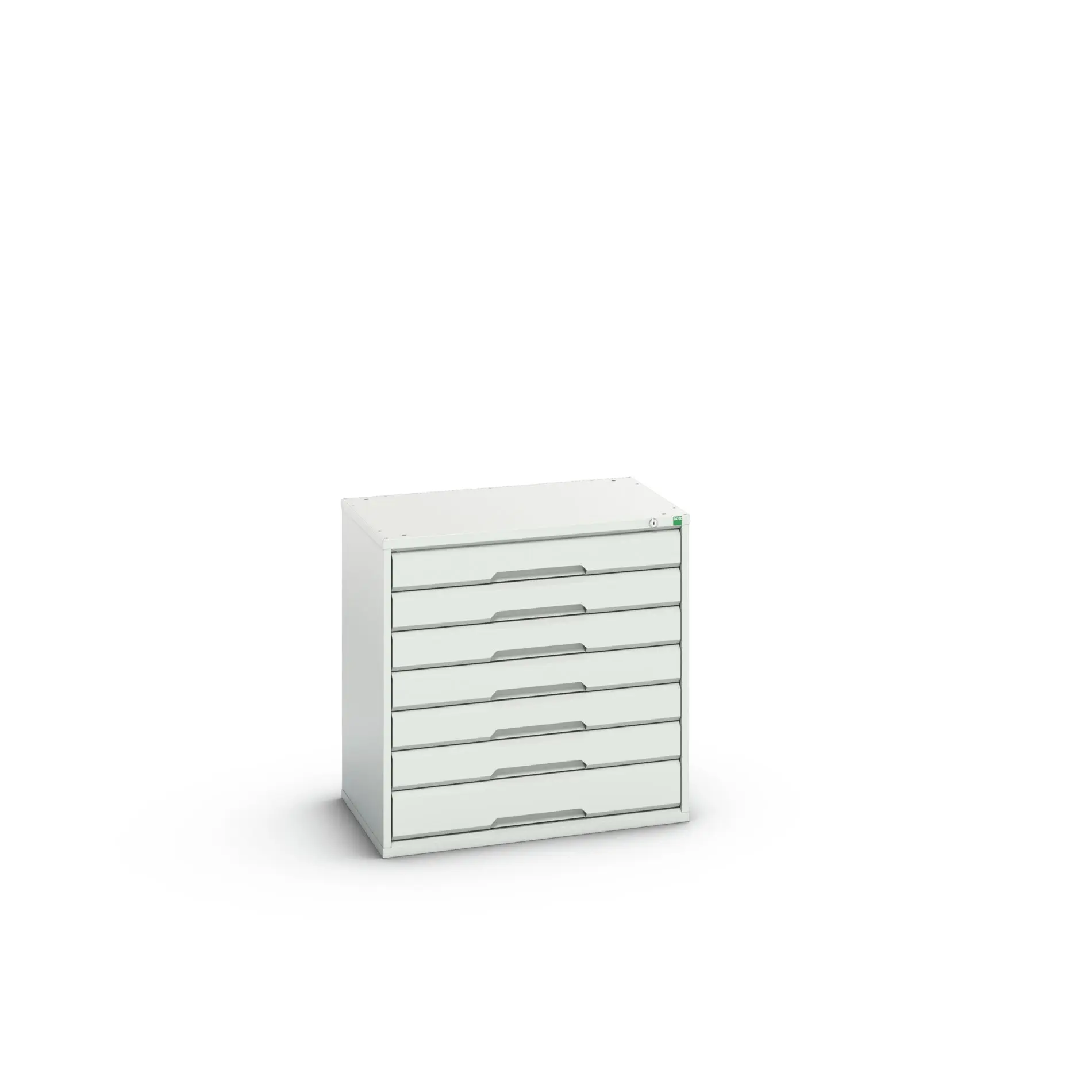 Produktfoto 1 von Bott 7 Stahl Schubladenbehälter Schrank Hellgrau, 800 mm x 800 mm x 550 mm