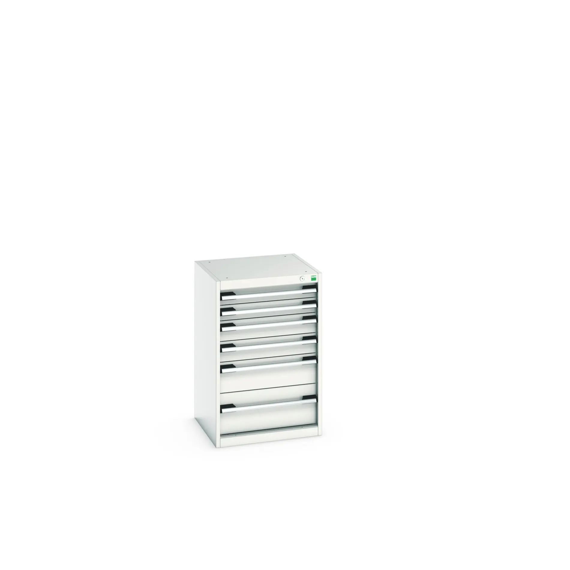 Produktfoto 1 von Bott 6 Stahl Schubladenbehälter Schrank Hellgrau, 800 mm x 525 mm x 525 mm
