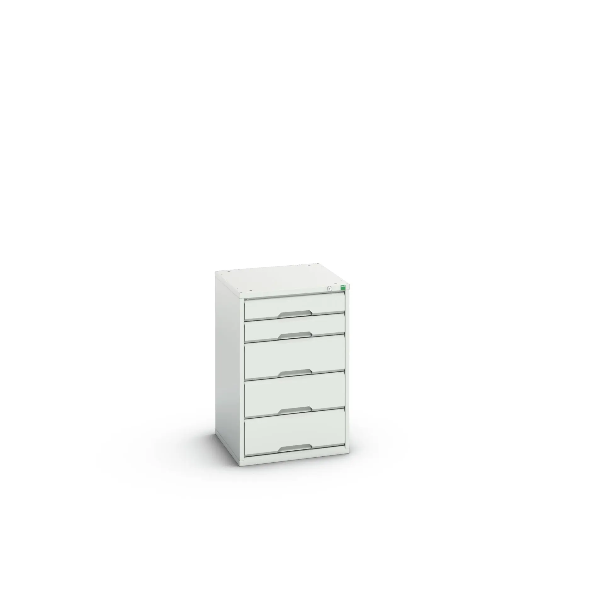 Produktfoto 1 von Bott 5 Stahl Schubladenbehälter Schrank Hellgrau, 800 mm x 525 mm x 550 mm