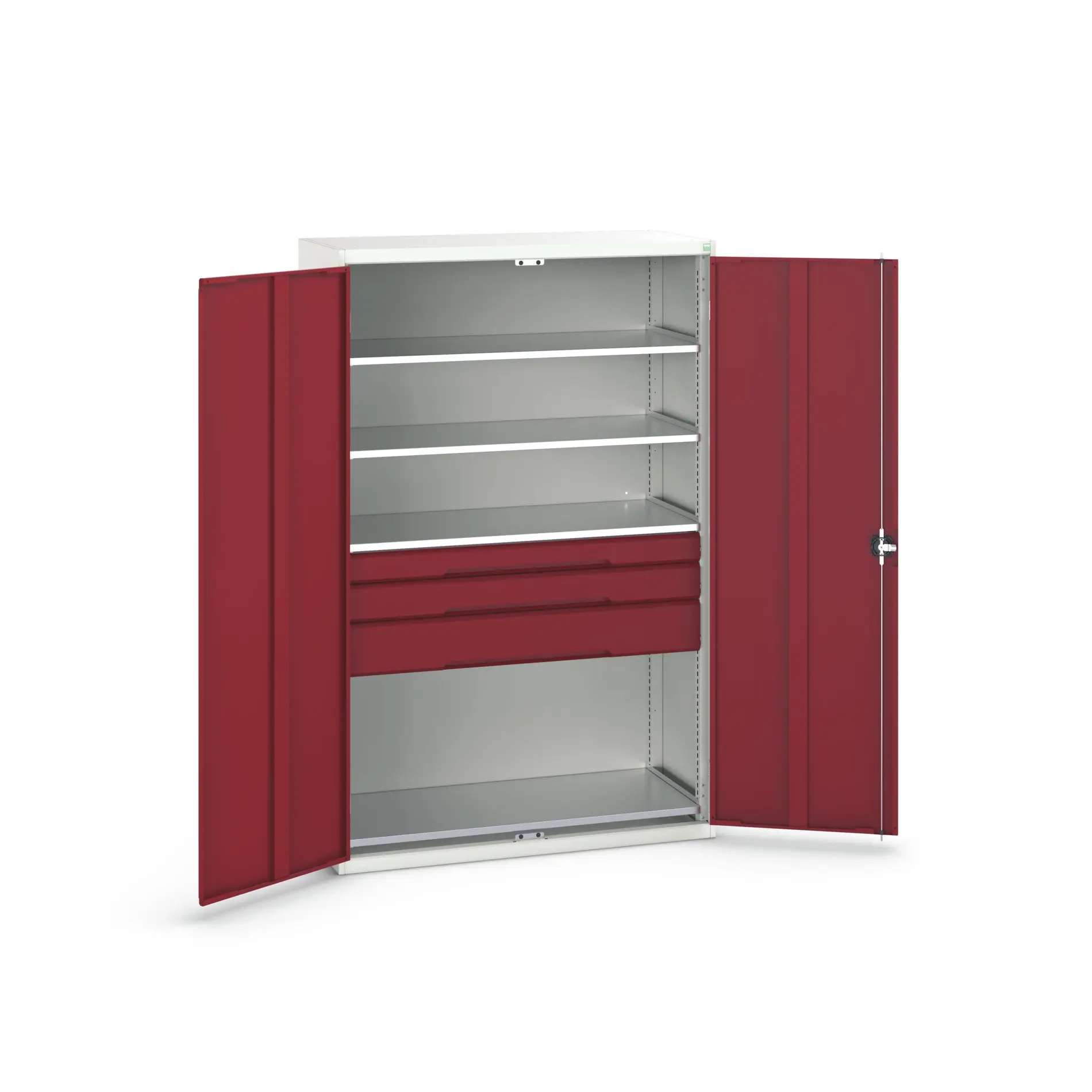 Produktfoto 1 von Bott Aufbewahrungsschrank Typ Bestückter Schrank 2 Tür/en 4 Regal/e 3 Schublade/n 2000 mm 1300 mm Ja 550 mm Stahlblech