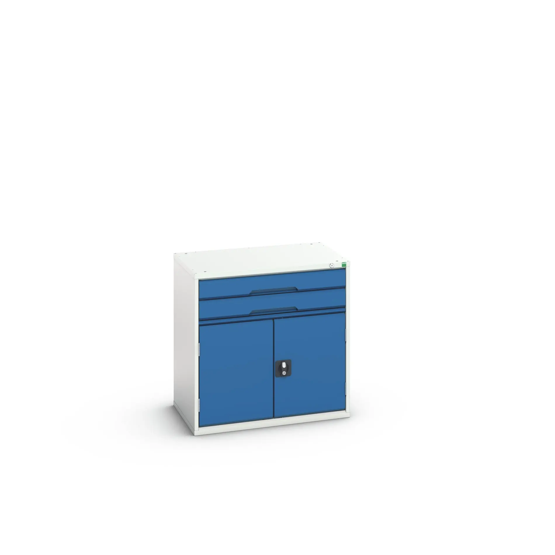 Produktfoto 1 von Bott 2 Stahl Schubladenbehälter Schrank Hellgrau, Blau, 800 mm x 800 mm x 550 mm