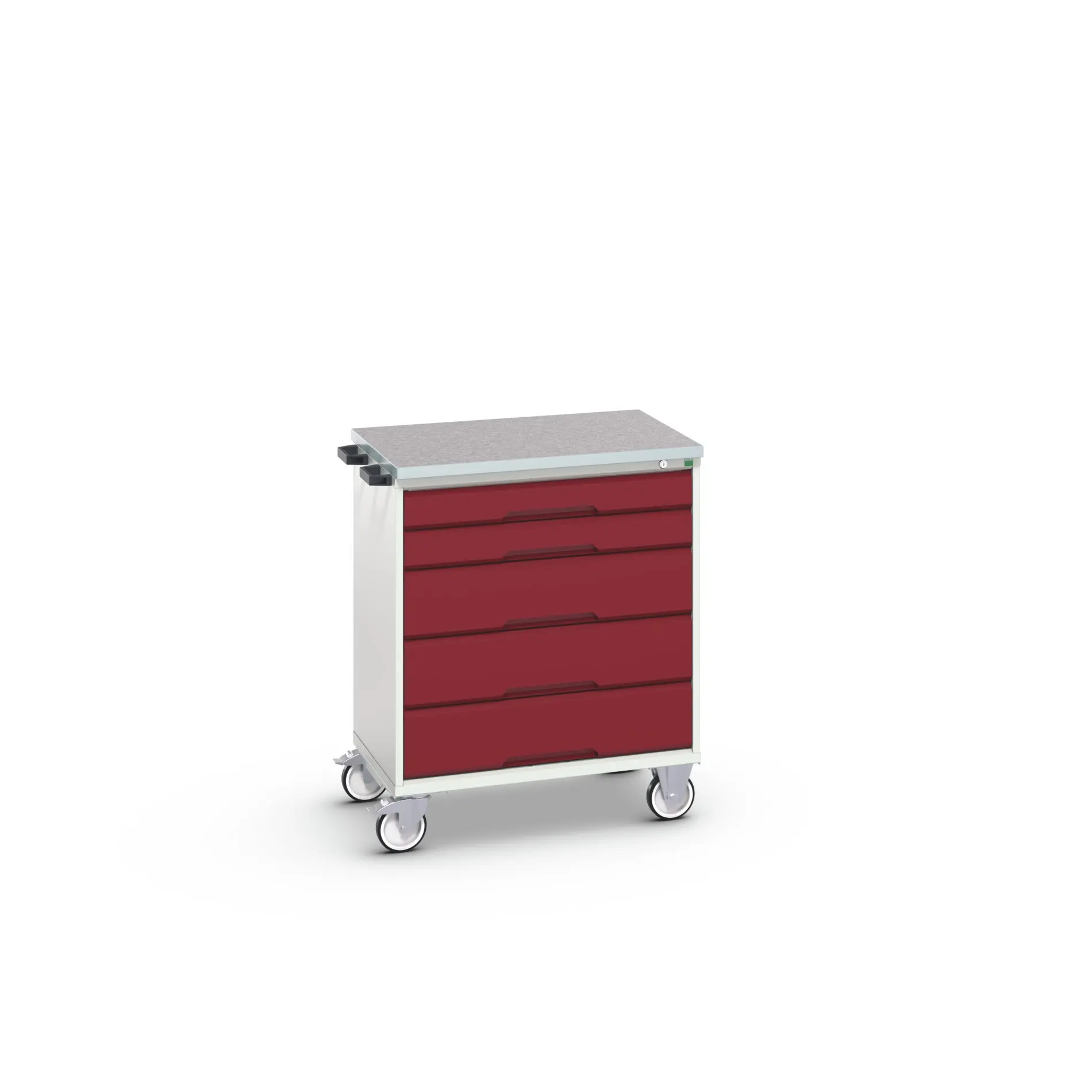 Produktfoto 1 von Bott Schrank Typ Beweglicher Schrank Freistehend 5 Schublade/n 980 mm 80mm Abschließbar 600 mm mit Rädern Stahlblech