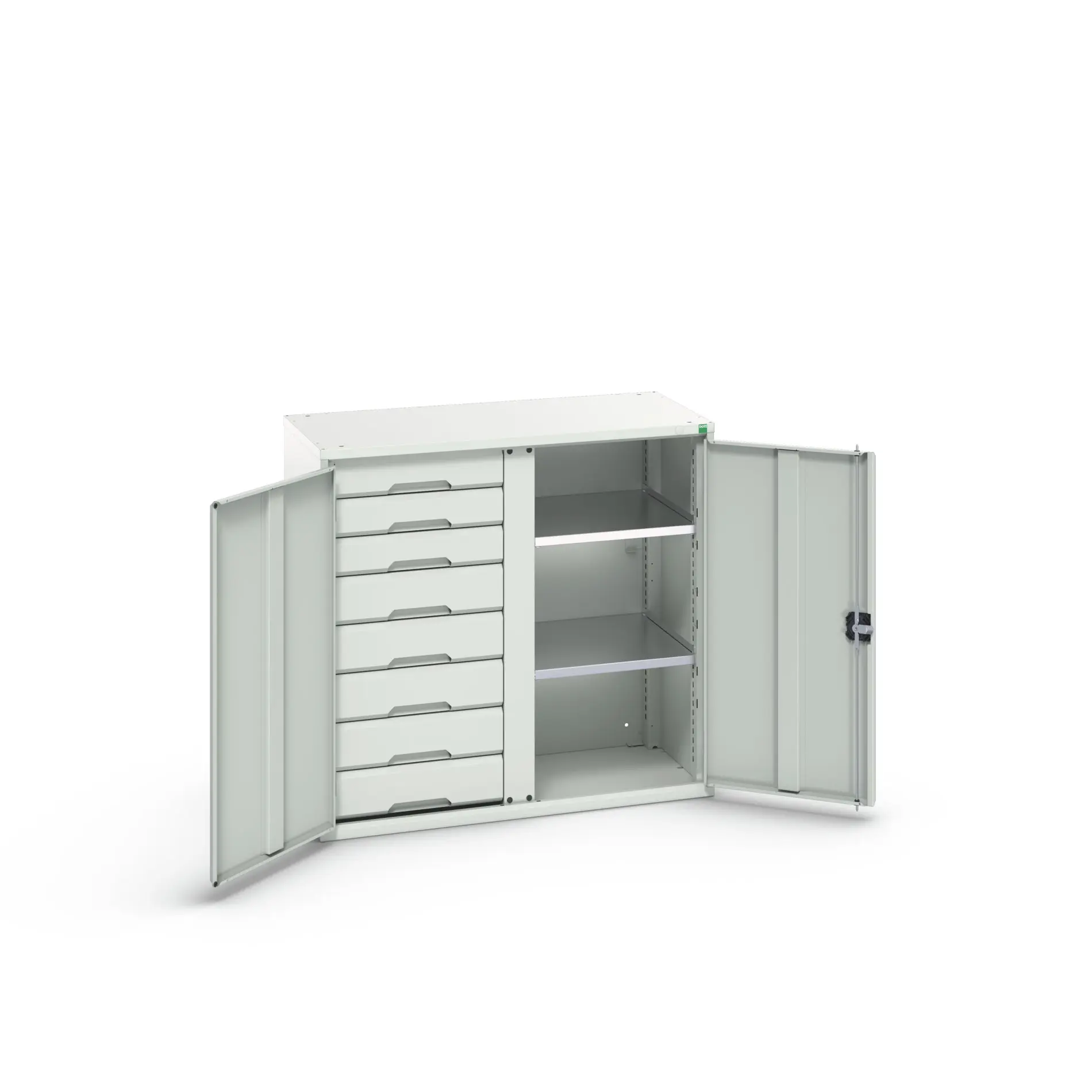 Bott Aufbewahrungsschrank Typ Bestückter Schrank 2 Tür/en 2 Regal/e 8 Schublade/n 1000 mm 1050 mm Ja 550 mm Stahlblech