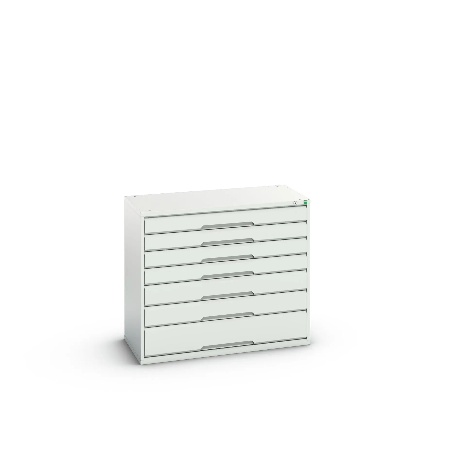 Produktfoto 1 von Bott 7 Stahl Schubladenbehälter Schrank Hellgrau, 900 mm x 1050 mm x 550 mm