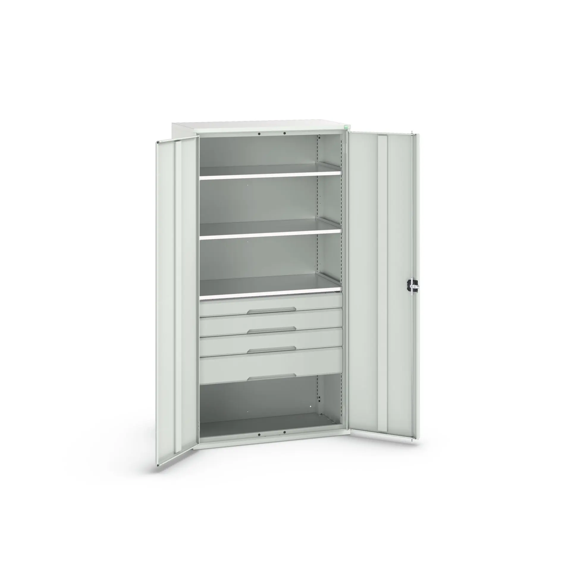 Produktfoto 1 von Bott Aufbewahrungsschrank Typ Bestückter Schrank 2 Tür/en 3 Regal/e 4 Schublade/n 2000 mm 1050 mm Ja 550 mm Stahlblech