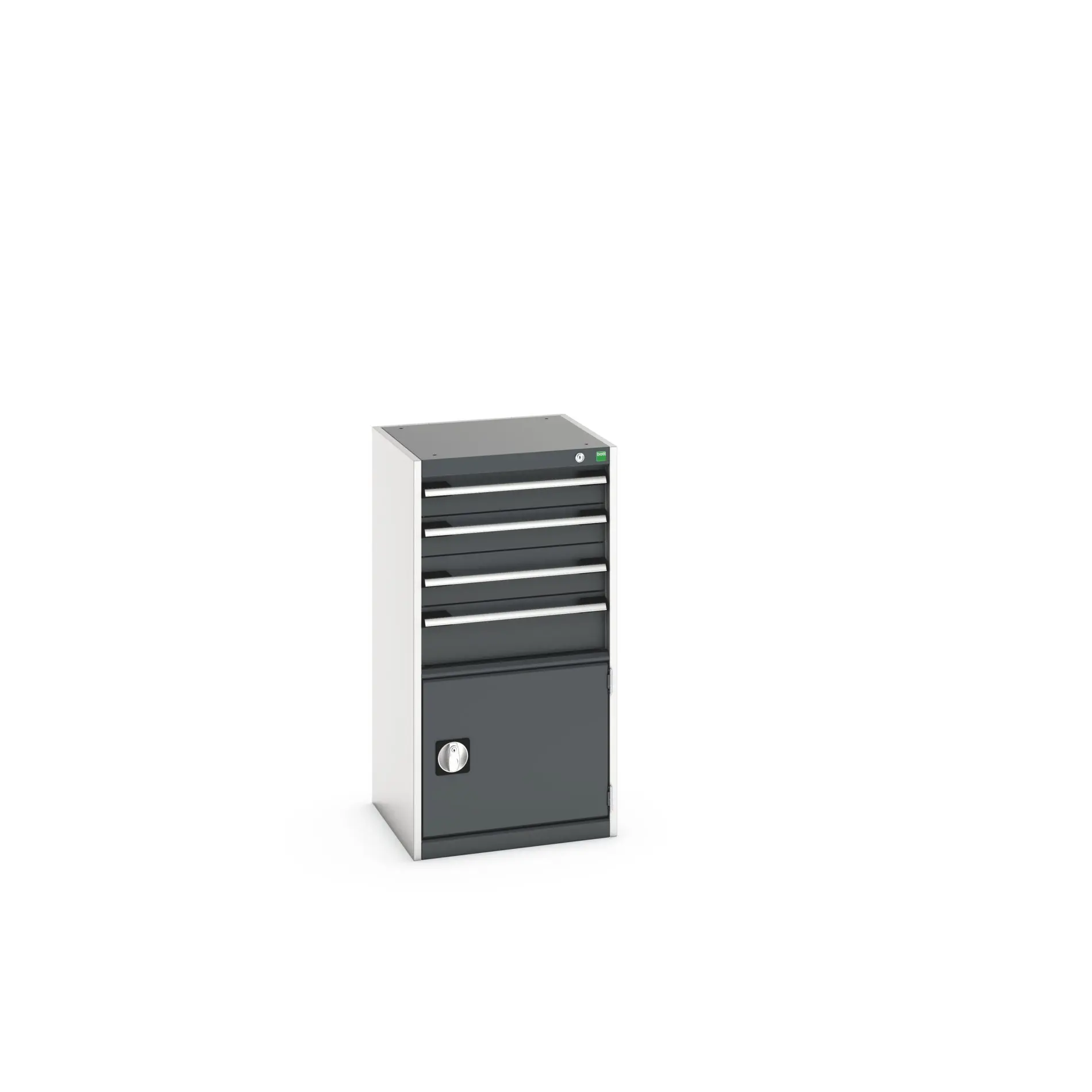 Produktfoto 1 von Bott 4 Stahl Schubladenbehälter Schrank Hellgrau, Anthrazit, 1000 mm x 525 mm x 525 mm