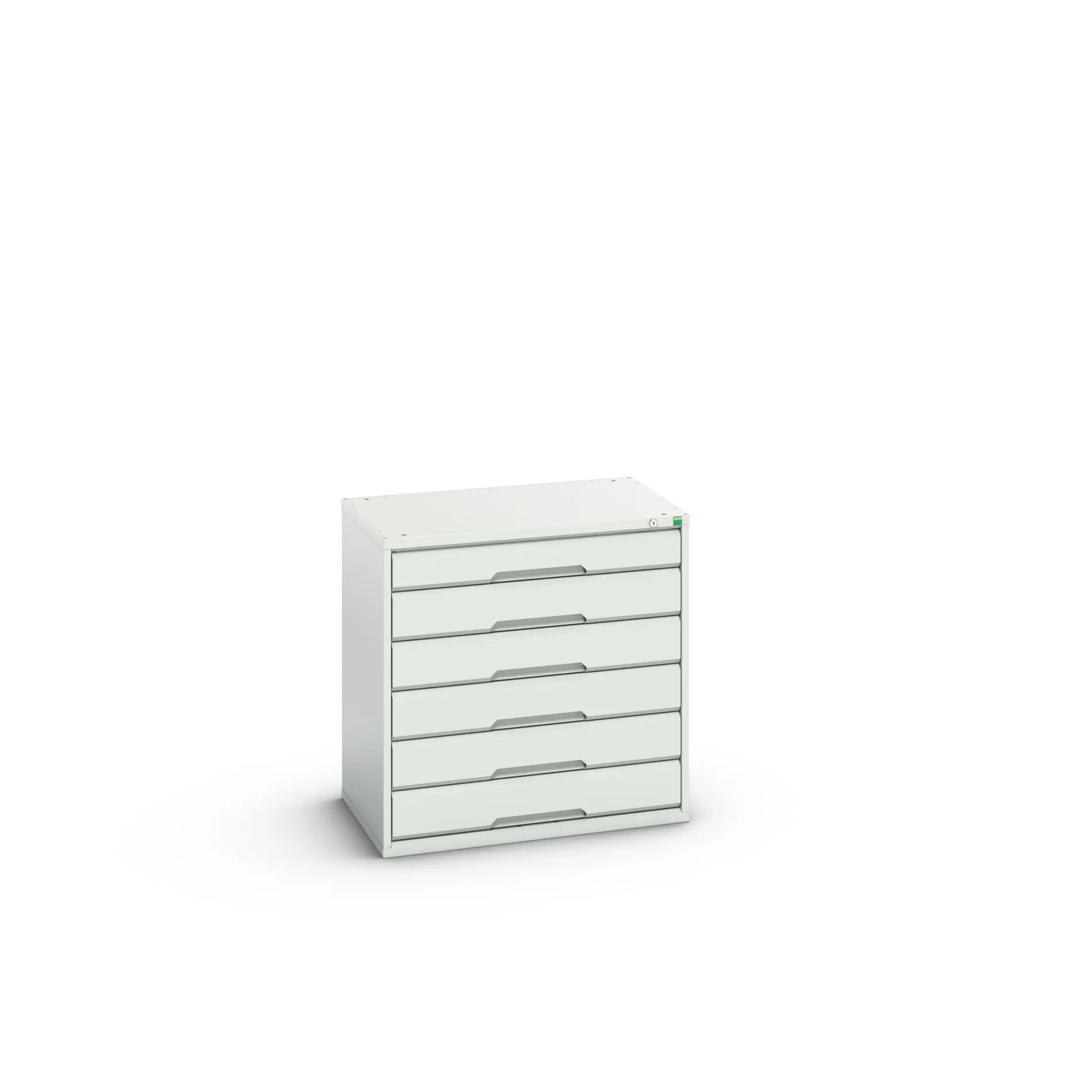 Produktfoto 1 von Bott 6 Stahl Schubladenbehälter Schrank Hellgrau, 800 mm x 800 mm x 550 mm