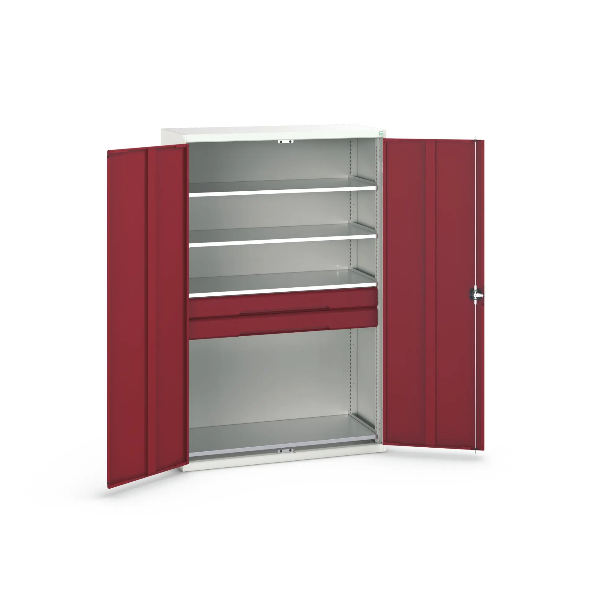 Produktfoto 1 von Bott Aufbewahrungsschrank Typ Bestückter Schrank 2 Tür/en 4 Regal/e 2 Schublade/n 2000 mm 1300 mm Ja 550 mm Stahlblech