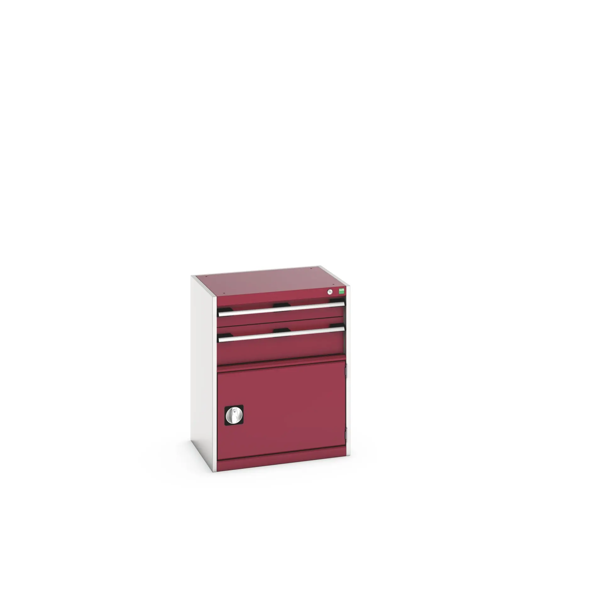 Produktfoto 1 von Bott 2 Stahl Schubladenbehälter Schrank Rot, Hellgrau, 800 mm x 650 mm x 525 mm