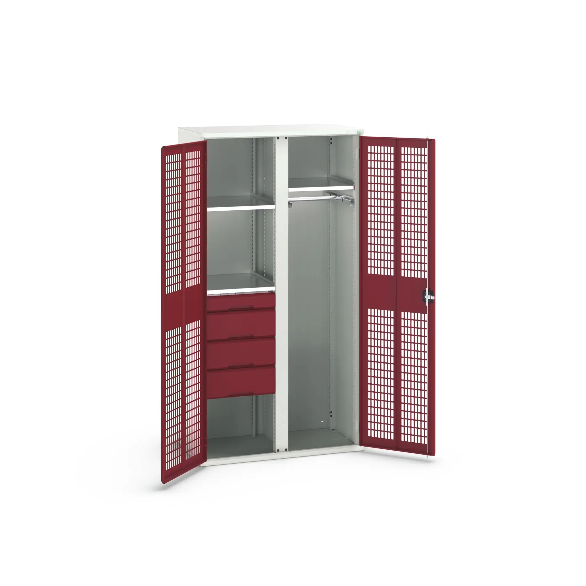 Produktfoto 1 von Bott Aufbewahrungsschrank Typ Bestückter Schrank 2 Tür/en 3 Regal/e 4 Schublade/n 2000 mm 1050 mm Ja 550 mm Stahlblech