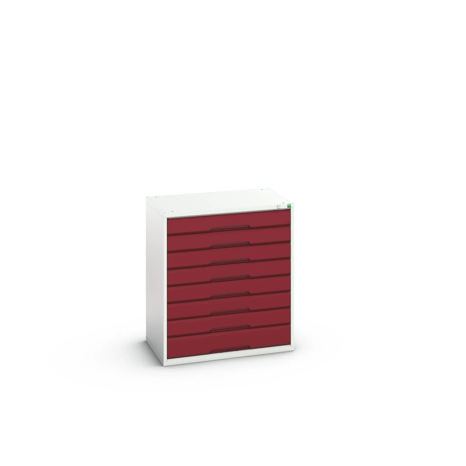 Produktfoto 1 von Bott 8 Stahl Schubladenbehälter Schrank Rot, Hellgrau, 900 mm x 800 mm x 550 mm