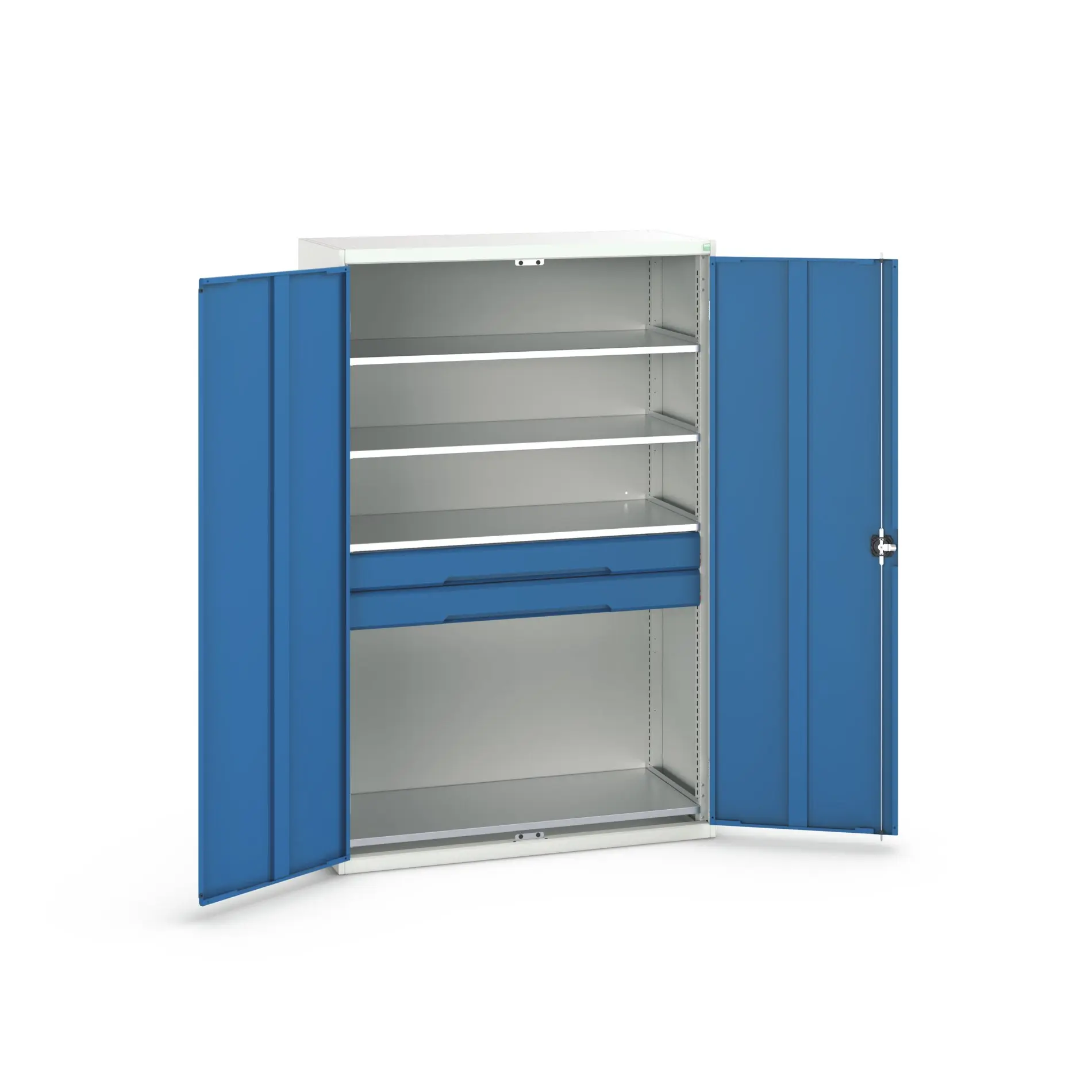 Produktfoto 1 von Bott Aufbewahrungsschrank Typ Bestückter Schrank 2 Tür/en 4 Regal/e 2 Schublade/n 2000 mm 1300 mm Ja 550 mm Stahlblech