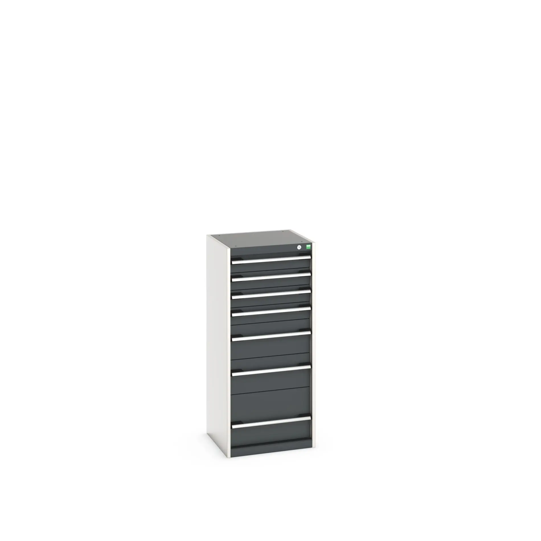Produktfoto 1 von Bott 7 Stahl Schubladenbehälter Schrank Hellgrau, Anthrazit, 1200 mm x 525 mm x 525 mm