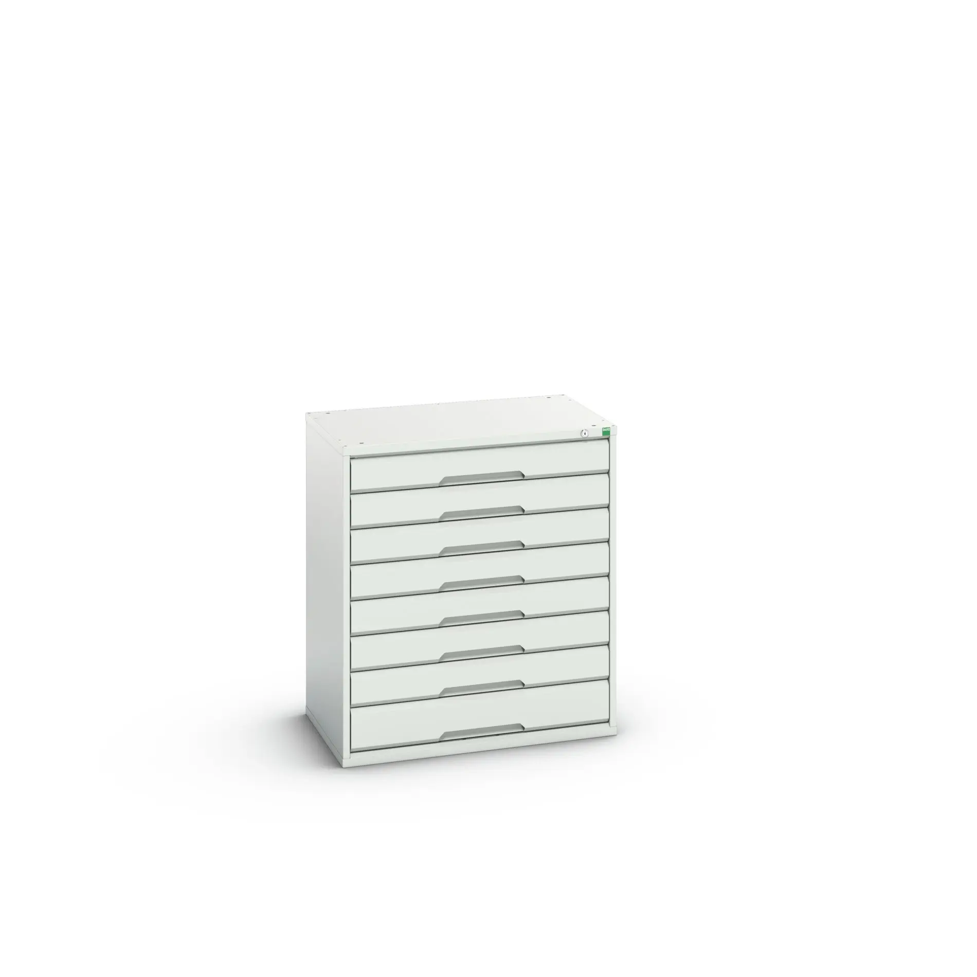 Produktfoto 1 von Bott 8 Stahl Schubladenbehälter Schrank Hellgrau, 900 mm x 800 mm x 550 mm