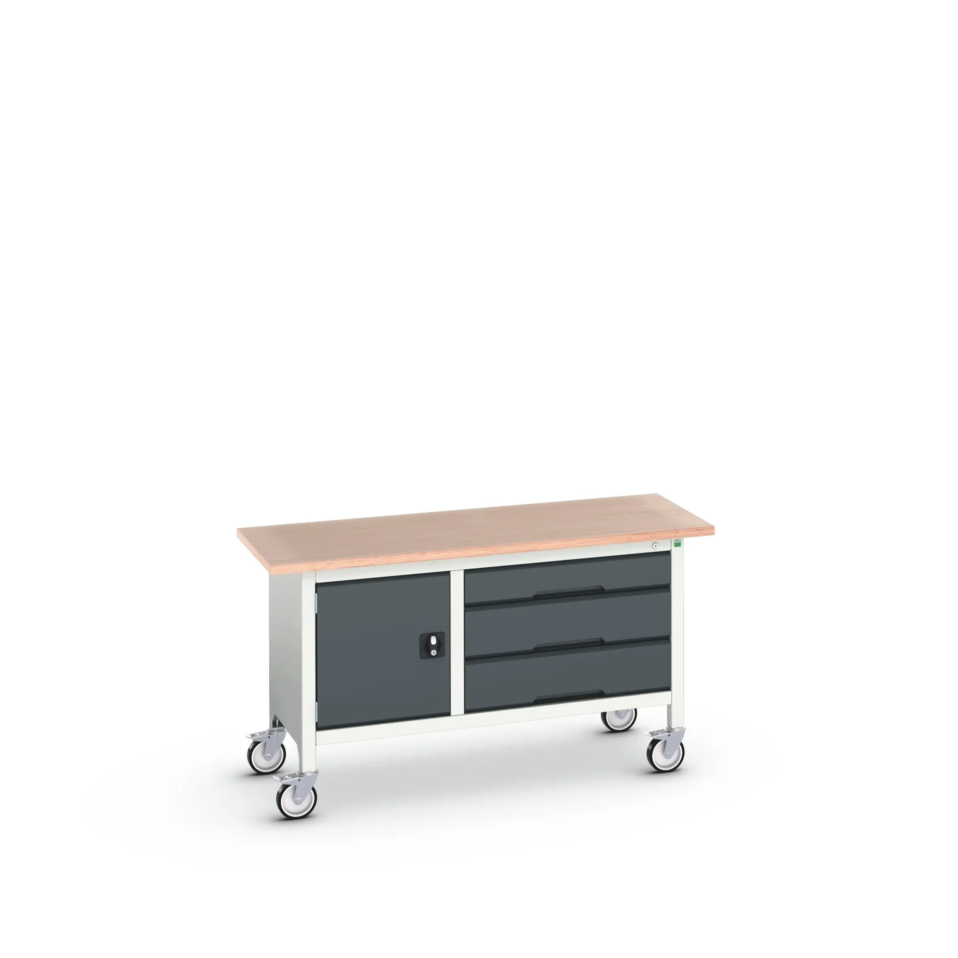 Produktfoto 1 von Bott Aufbewahrungsschrank Typ Aufbewahrungstisch Freistehend 1 Tür/en 3 Schublade/n 830 mm 1500 mm 600 mm mit Rädern