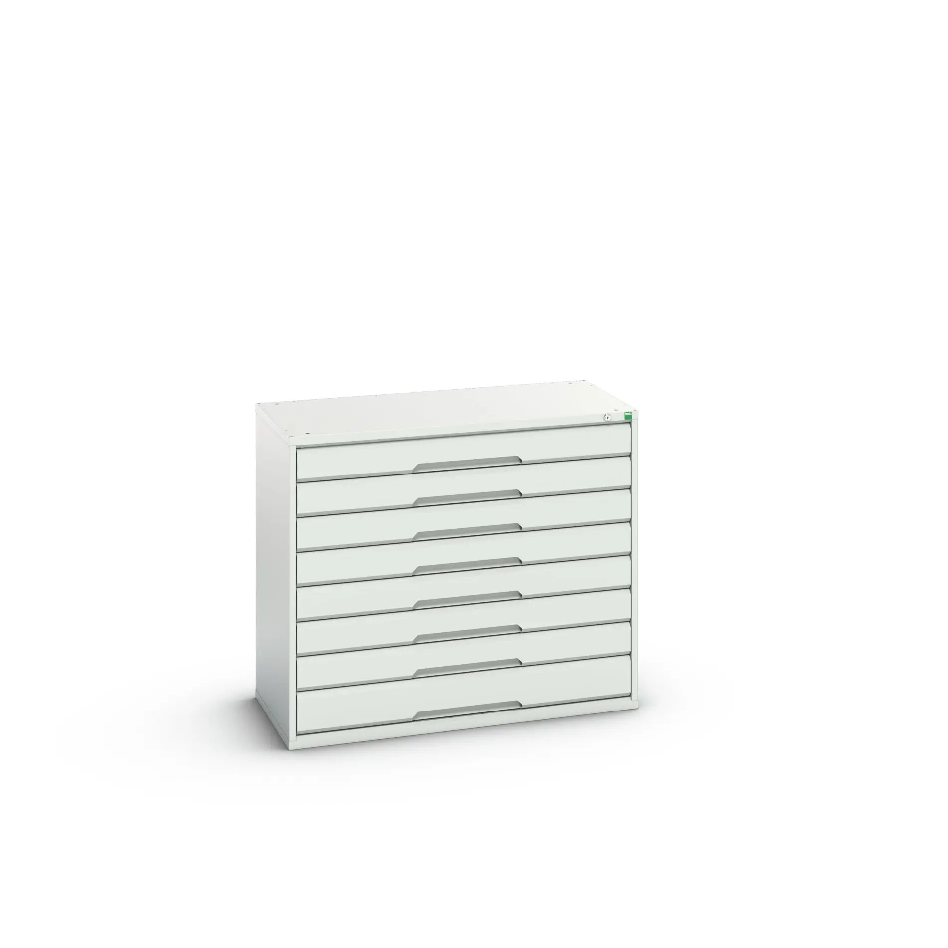 Produktfoto 1 von Bott 8 Stahl Schubladenbehälter Schrank Hellgrau, 900 mm x 1050 mm x 550 mm