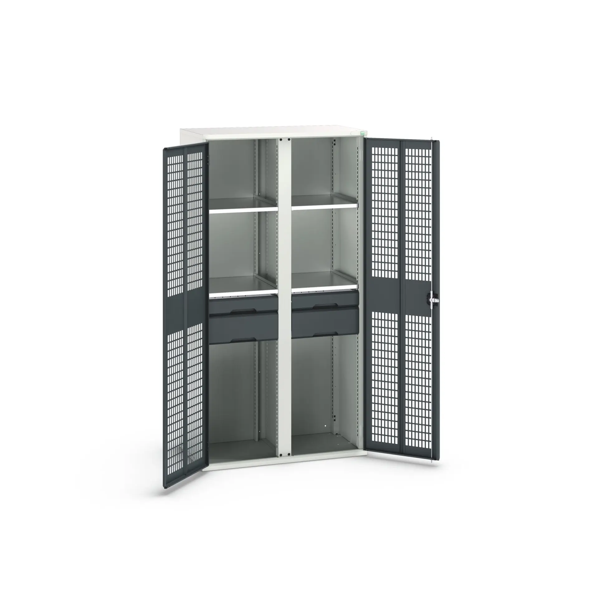 Produktfoto 1 von Bott Aufbewahrungsschrank Typ Bestückter Schrank 2 Tür/en 4 Regal/e 4 Schublade/n 2000 mm 1050 mm Ja 550 mm Stahlblech