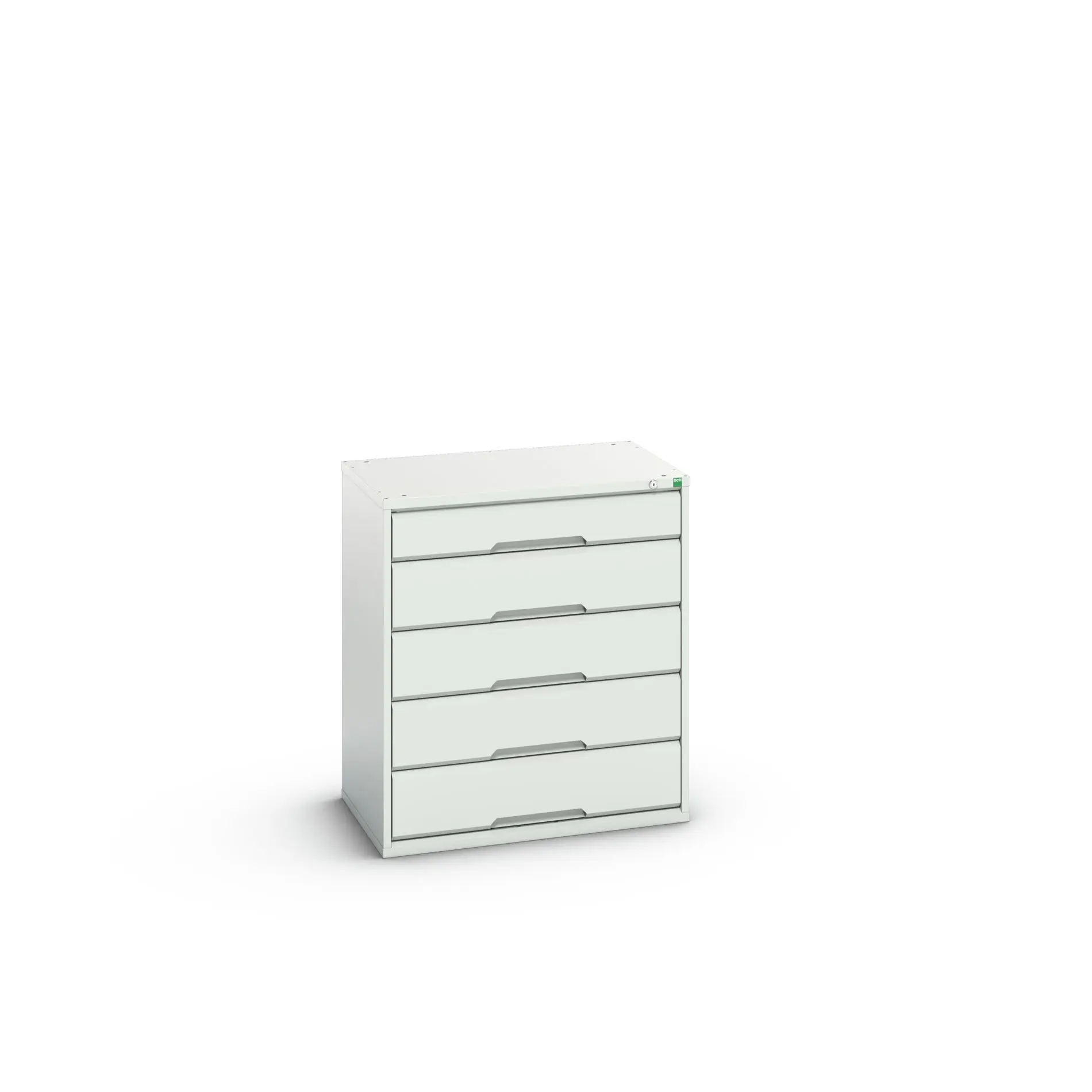Produktfoto 1 von Bott 5 Stahl Schubladenbehälter Schrank Hellgrau, 900 mm x 800 mm x 550 mm