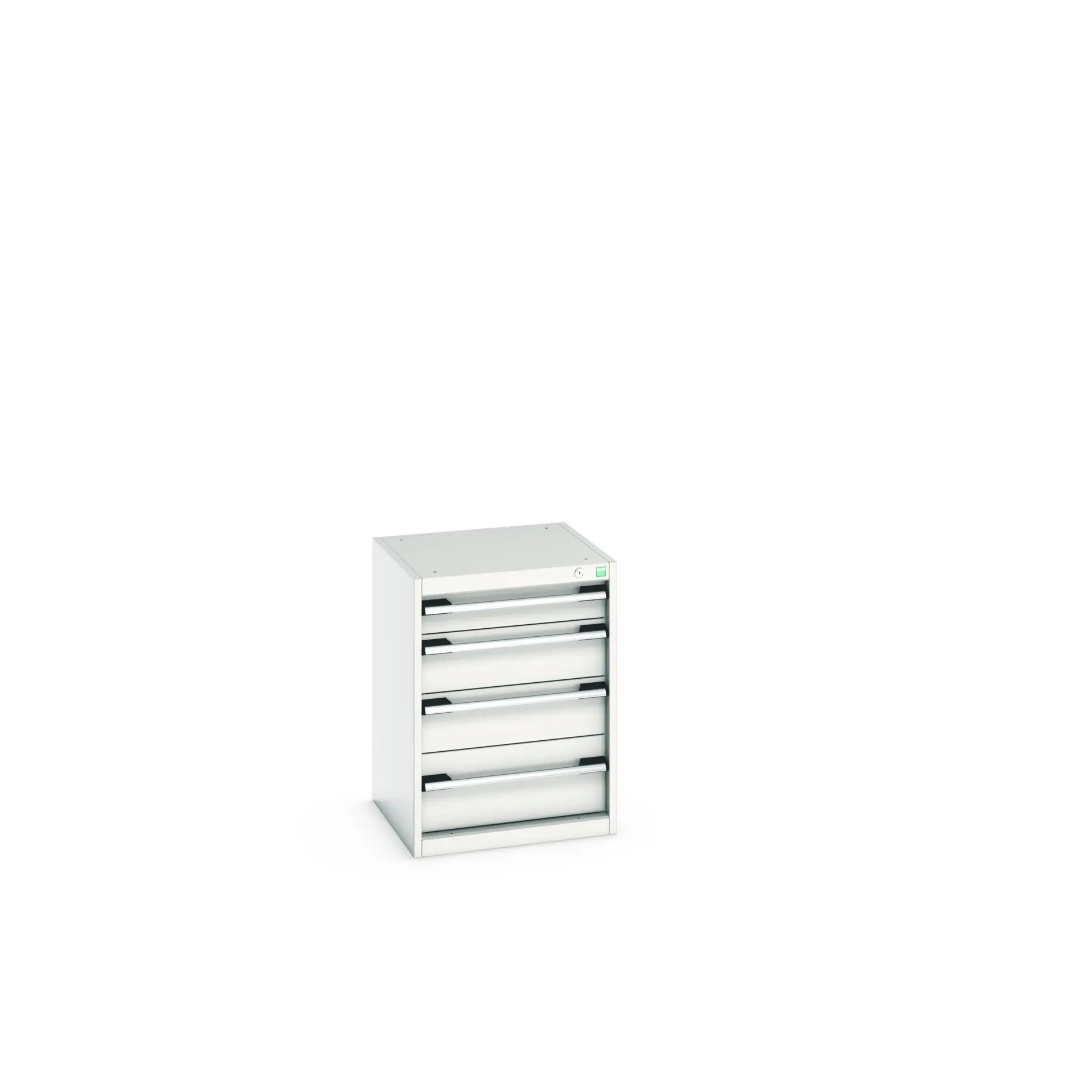 Produktfoto 1 von Bott 4 Stahl Schubladenbehälter Schrank Hellgrau, 700 mm x 525 mm x 525 mm