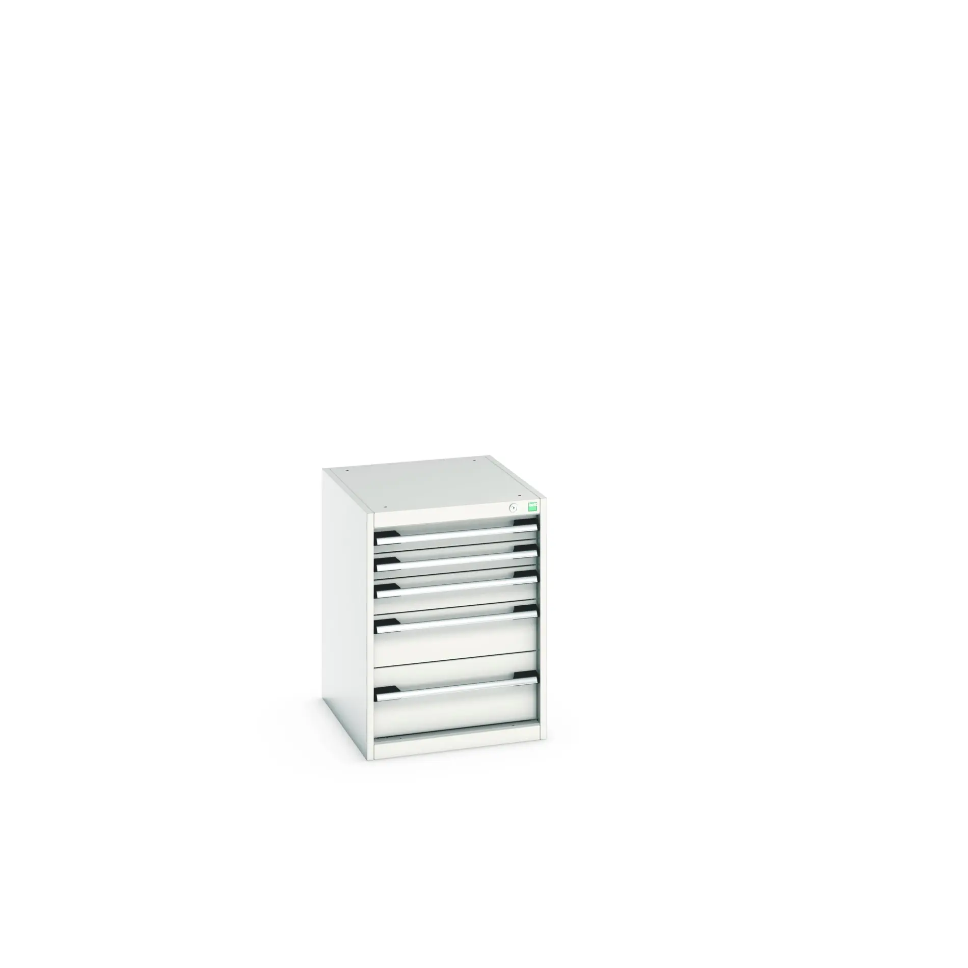 Produktfoto 1 von Bott 5 Stahl Schubladenbehälter Schrank Hellgrau, 700 mm x 650 mm x 525 mm