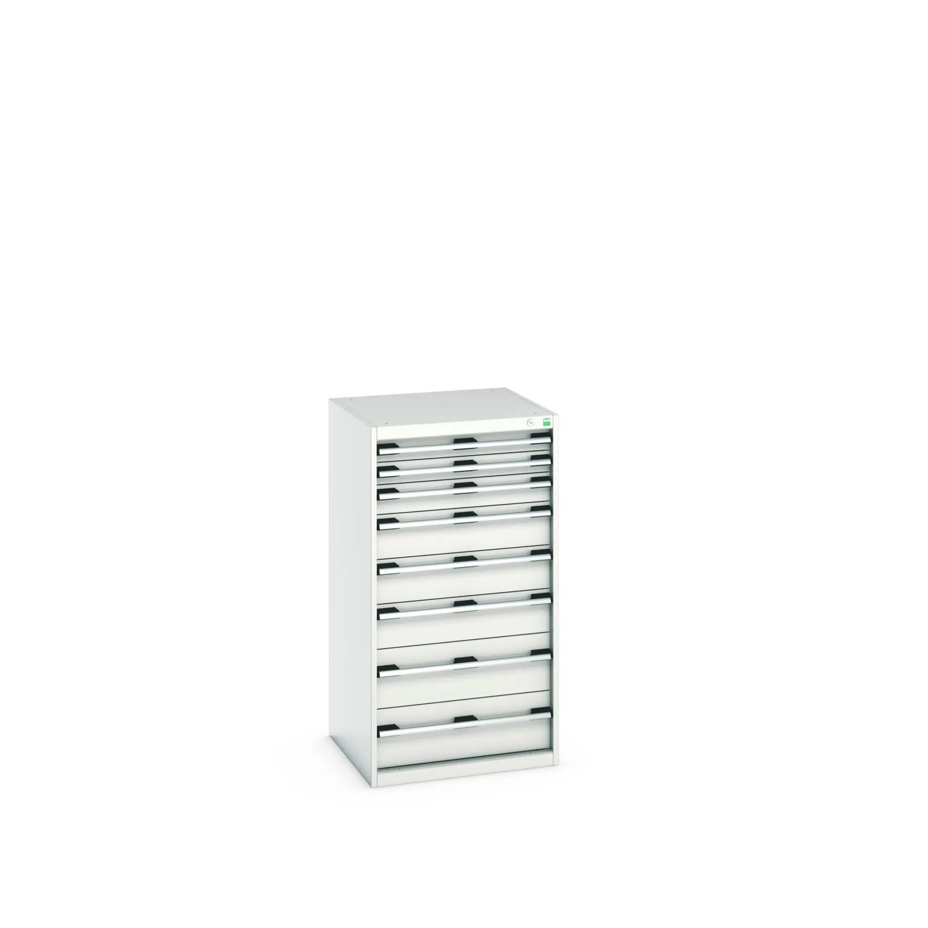 Produktfoto 1 von Bott 8 Stahl Schubladenbehälter Schrank Hellgrau, 1200 mm x 650 mm x 650 mm