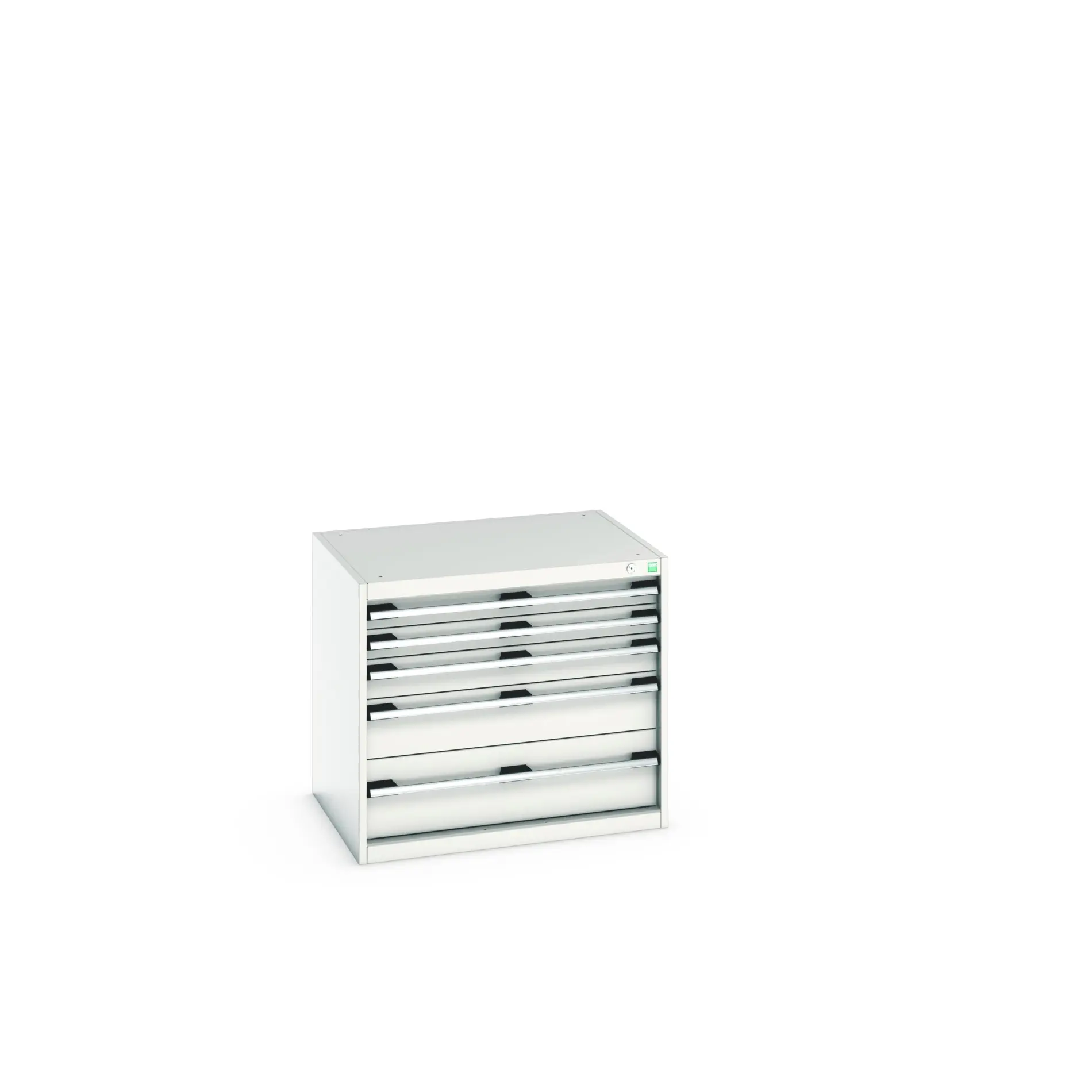 Produktfoto 1 von Bott 5 Stahl Schubladenbehälter Schrank Hellgrau, 700 mm x 650 mm x 800 mm