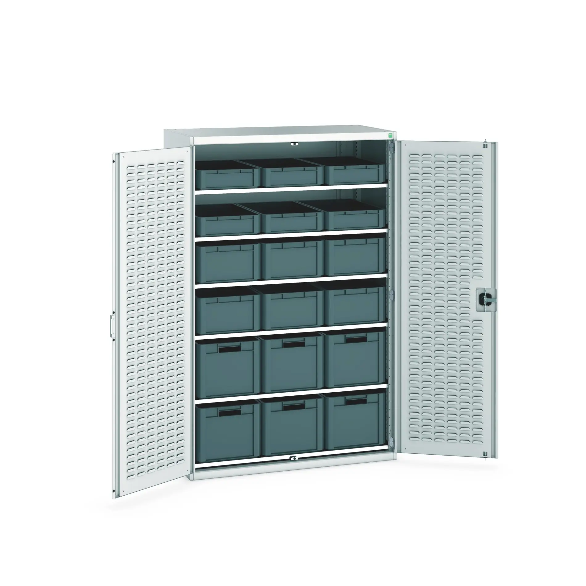 Produktfoto 1 von Bott Aufbewahrungsschrank Typ Schwerlast-Schrank mit Behältern Freistehend 2 Tür/en 6 Regal/e 2000 mm 1300 mm Ja 650 mm