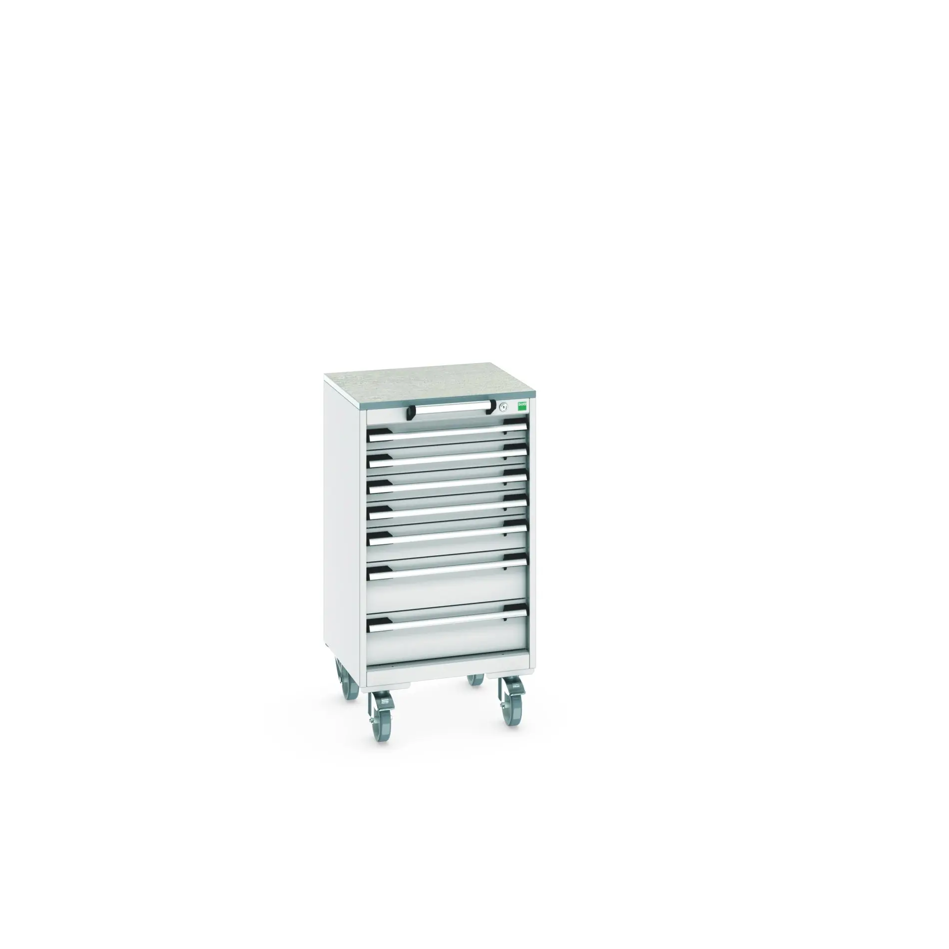 Produktfoto 1 von Bott Aufbewahrungsschrank Typ Beweglicher Schrank Freistehend 7 Schublade/n 990 mm 525 mm 525 mm mit Rädern Stahlblech